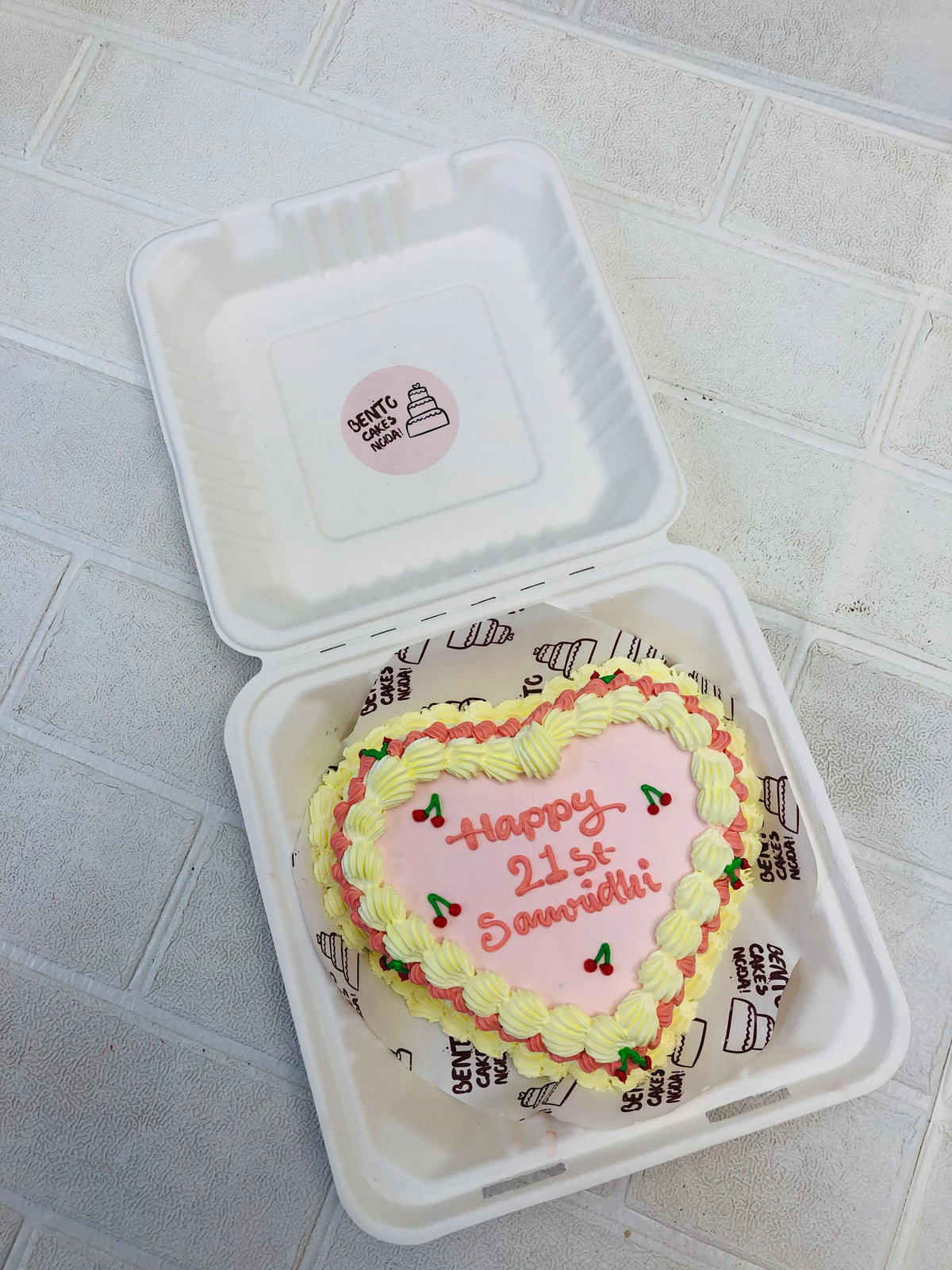 Delightful Heart Birthday Bento Cake