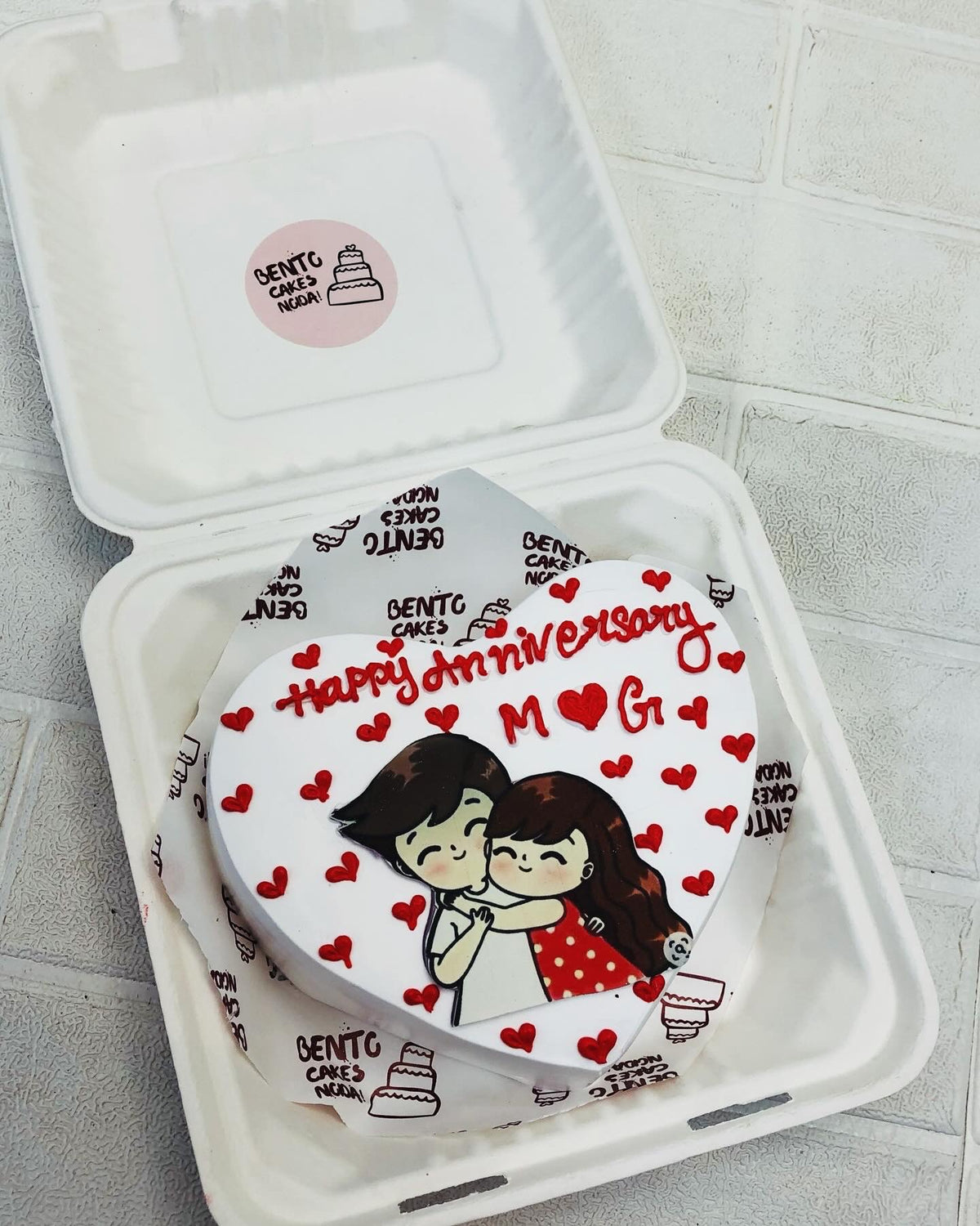 Lovely Anniversary Theme Bento Cake