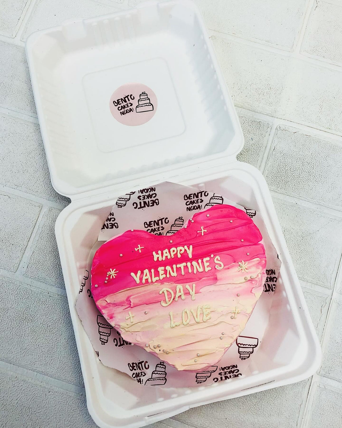 Valentines Day Theme Pink Bento Cake