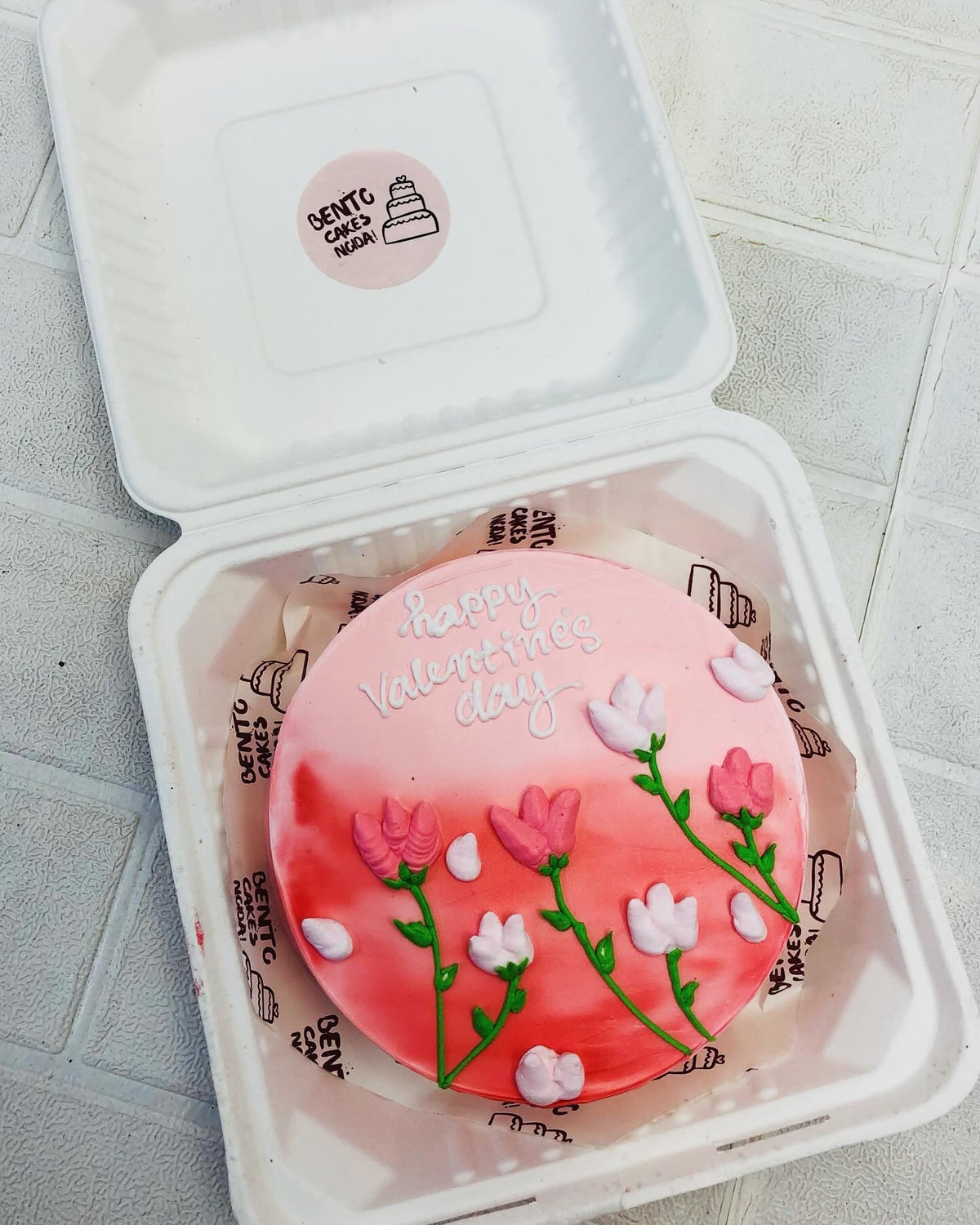 Floral Theme Valentines Day Bento Cake