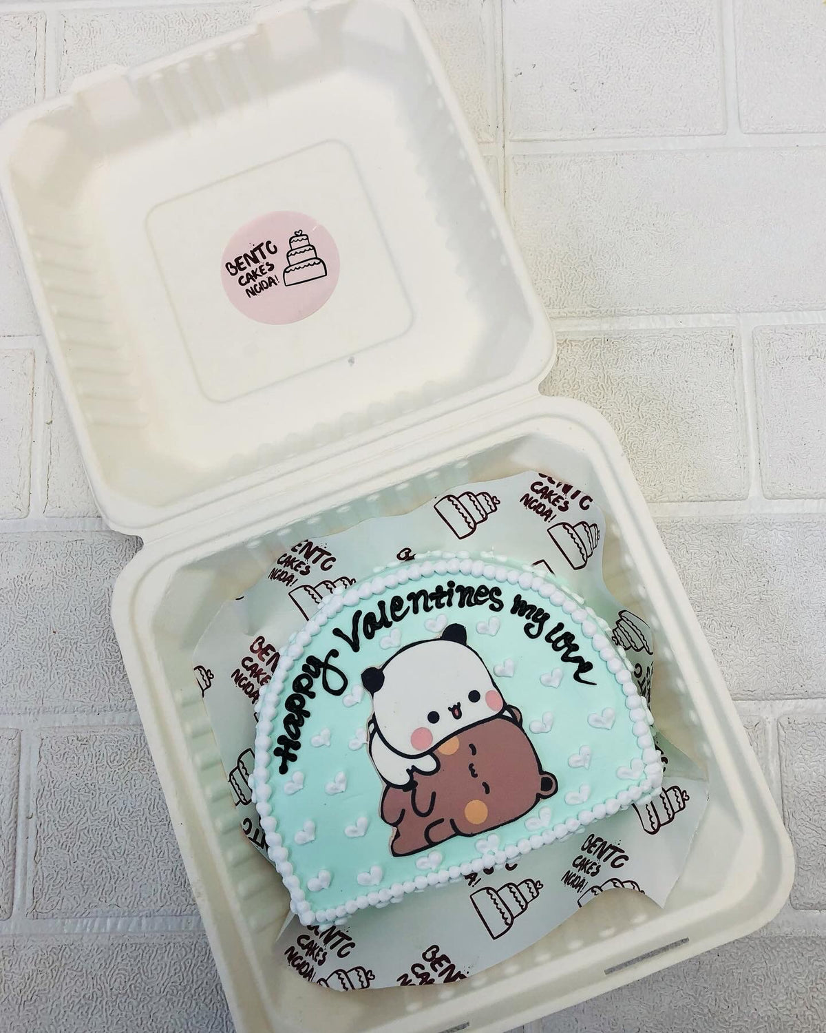 Valentines Theme Half Shape Bento Cake