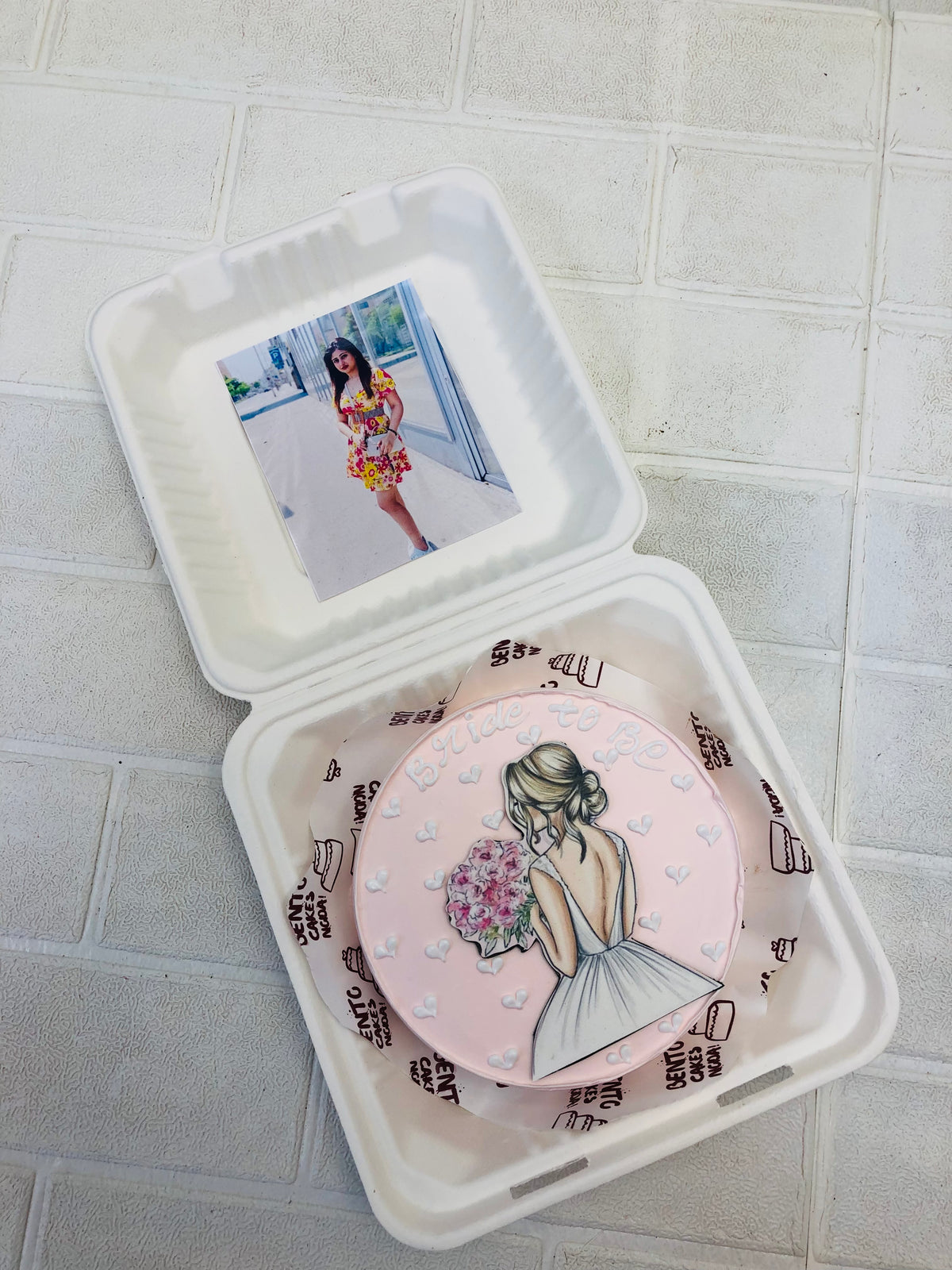 Bride To Be Theme Photo Bento Cake