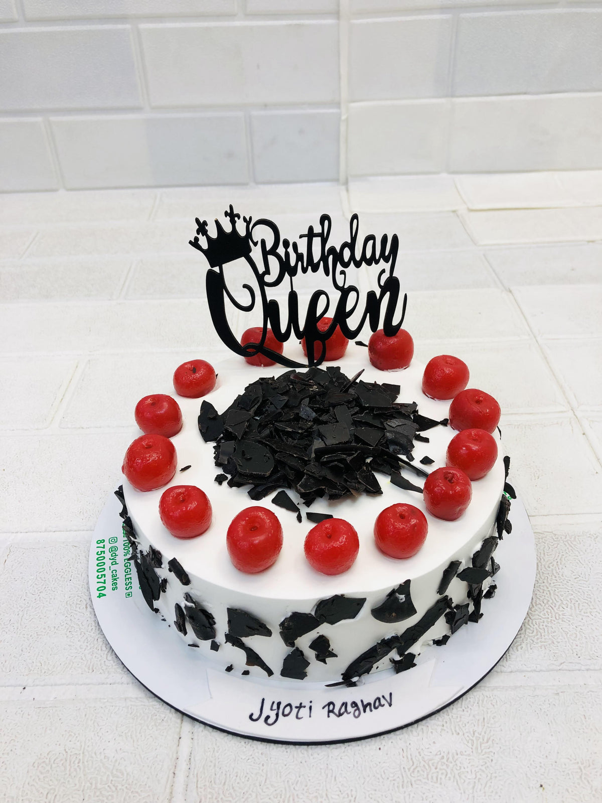 White Birthday Cherry Cake