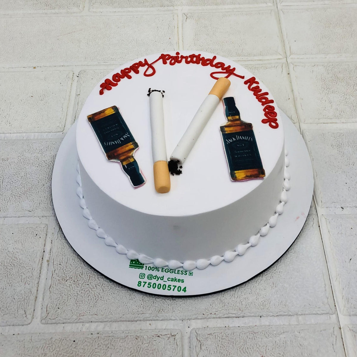 Cigarette & Alcohol Theme Cake