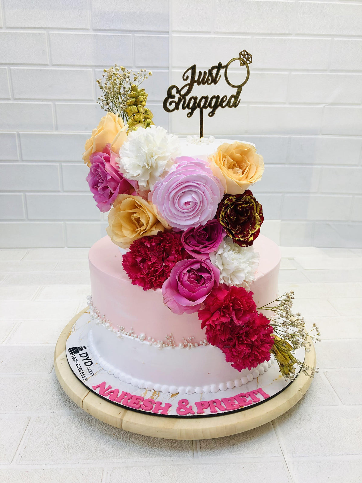 Flowers Engagement Cake 2