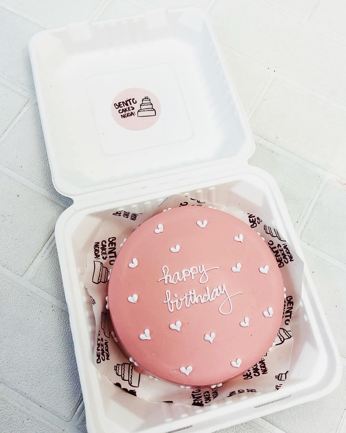 Minimalist Rose Gold Bento Cake