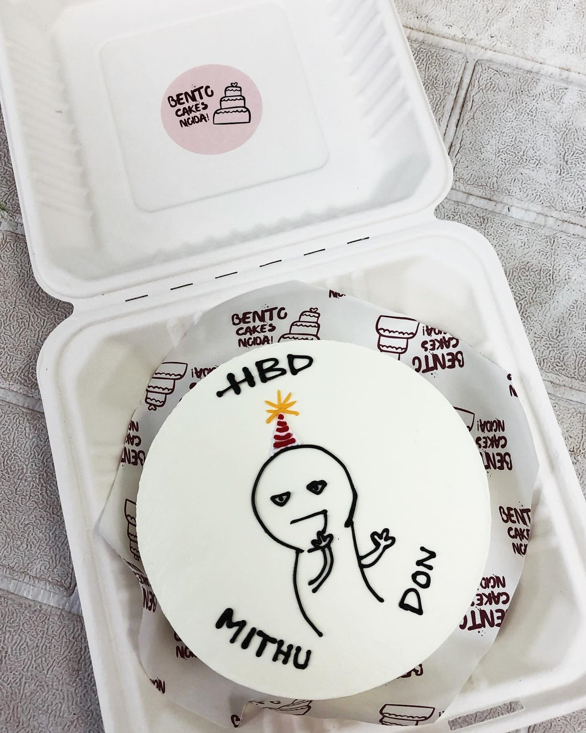 HBD Mithu Don Theme Bento Cake