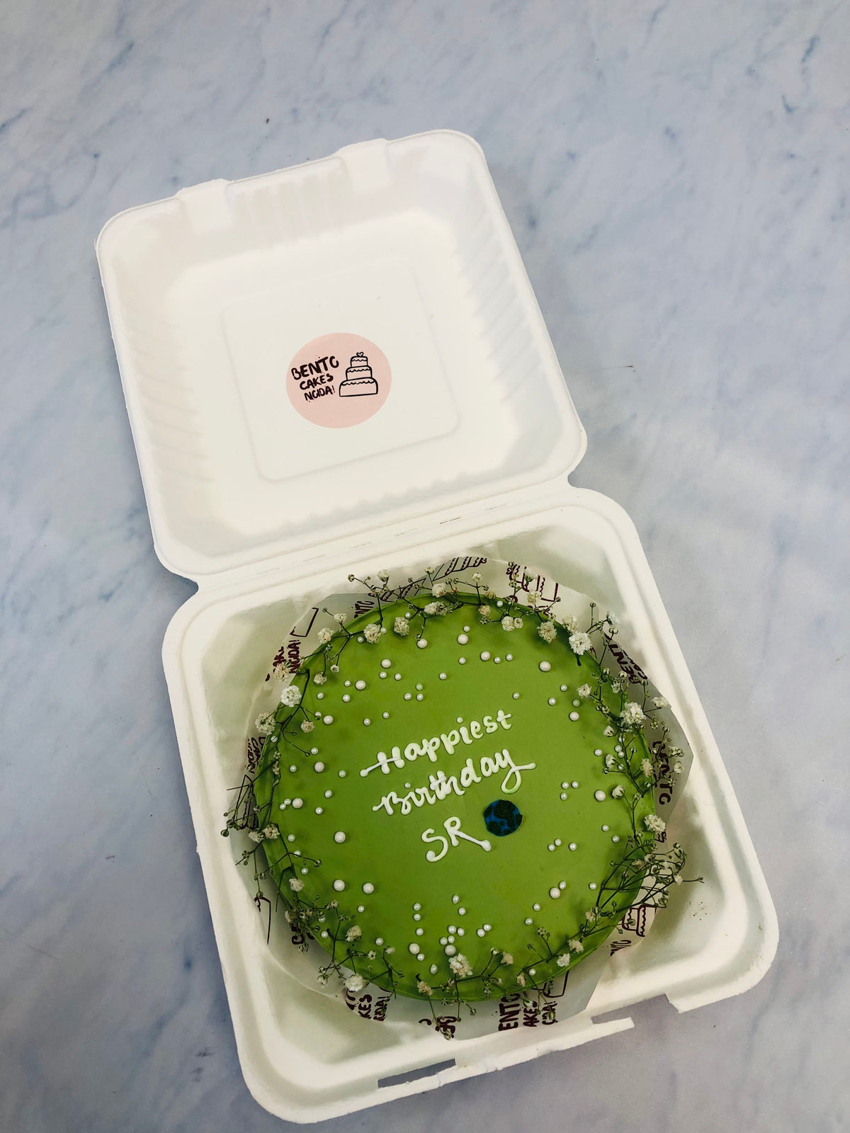 Floral Birthday Green Bento Cake