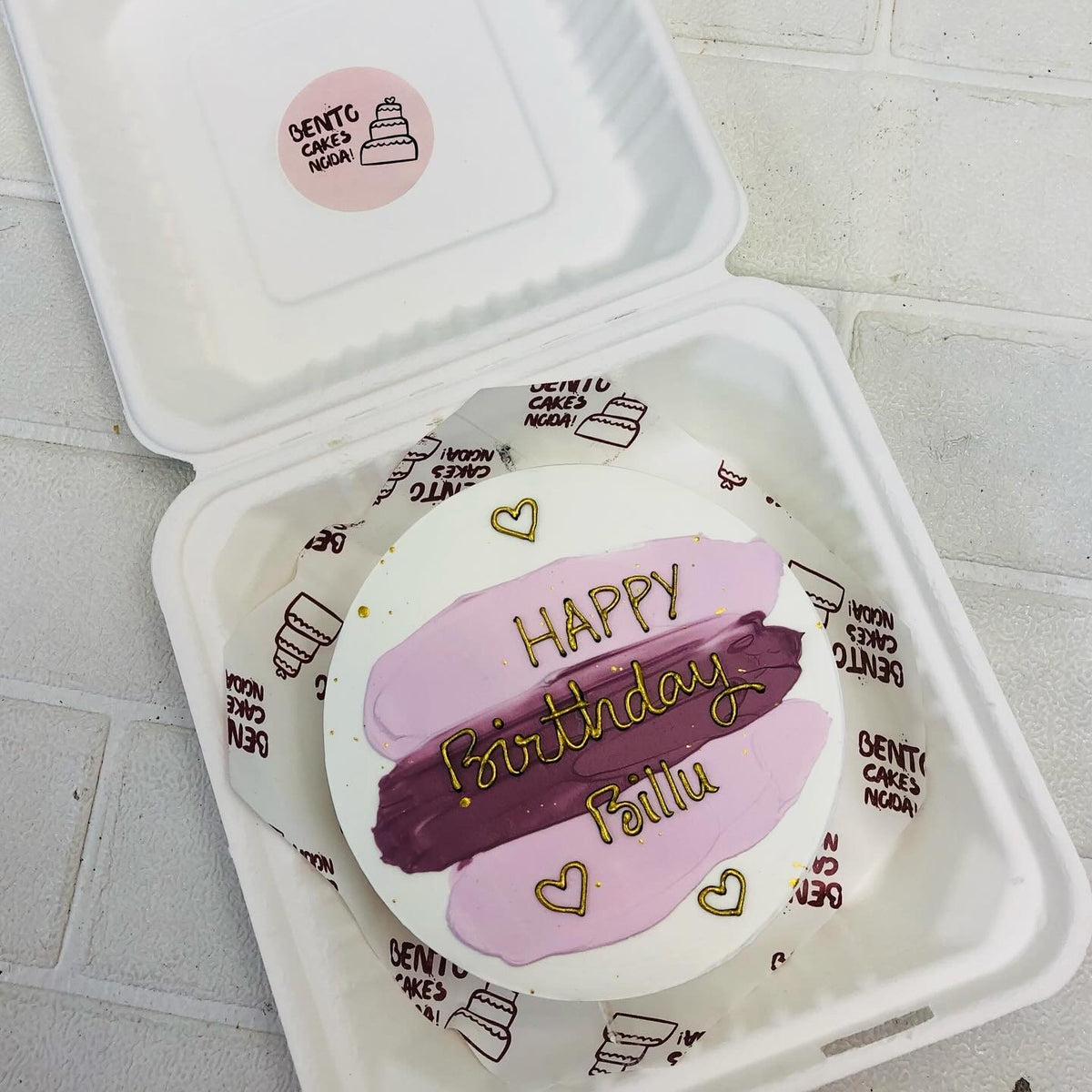 Aesthetic Purple Bento Birthday Cake