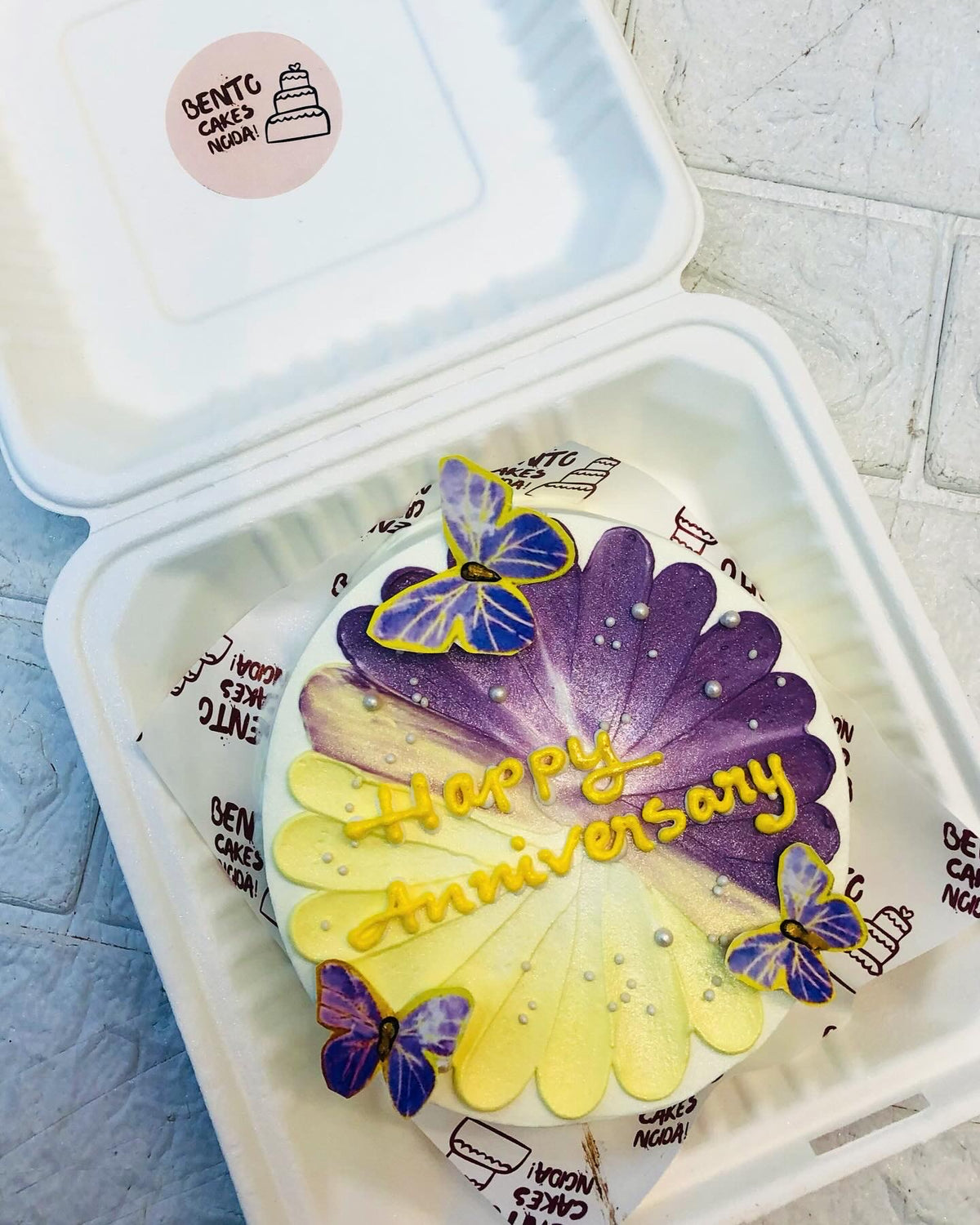 Floral Theme Anniversary Bento Cake