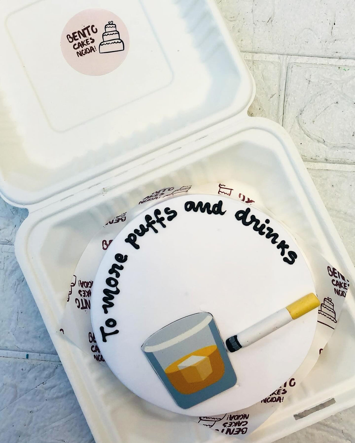 Puffs & Drinks Theme Bento Cake