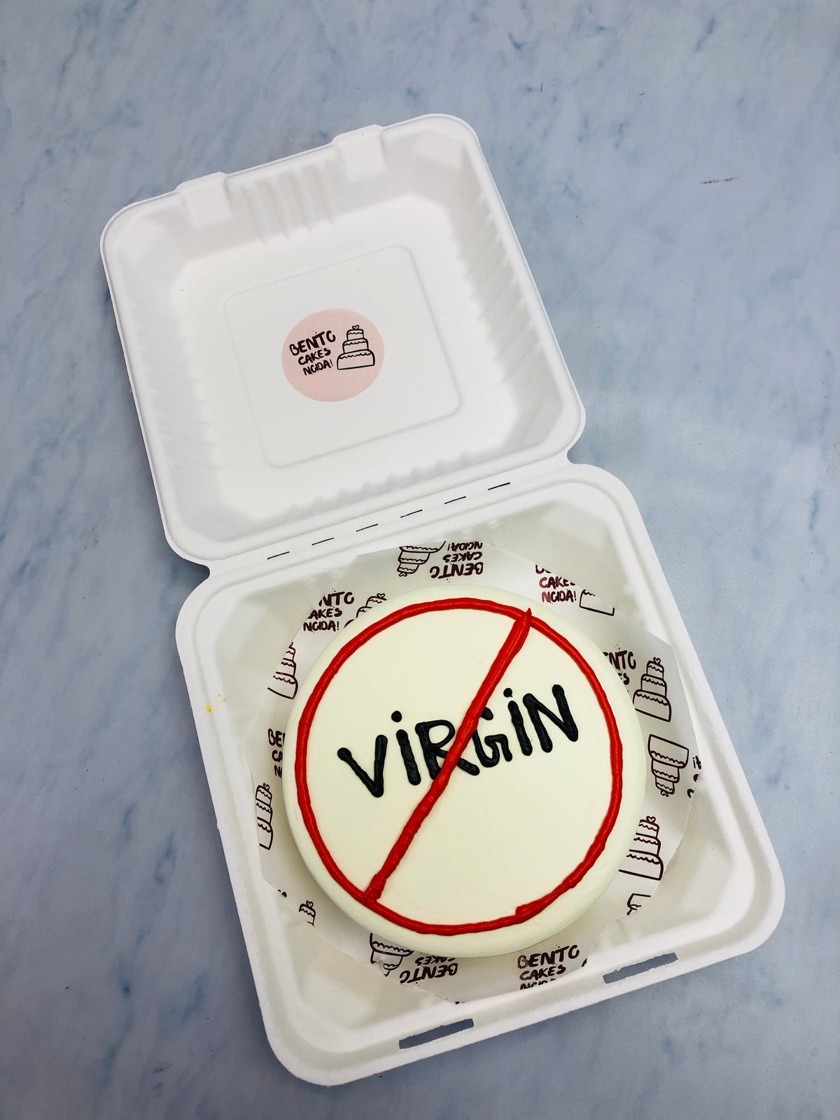 Virgin Theme White Bento Cake