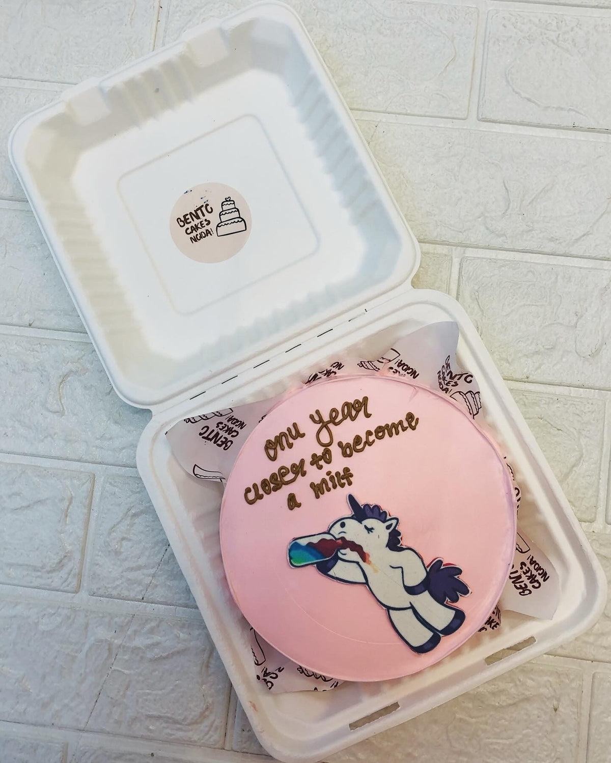 Unicorn Theme Pink Bento Cake