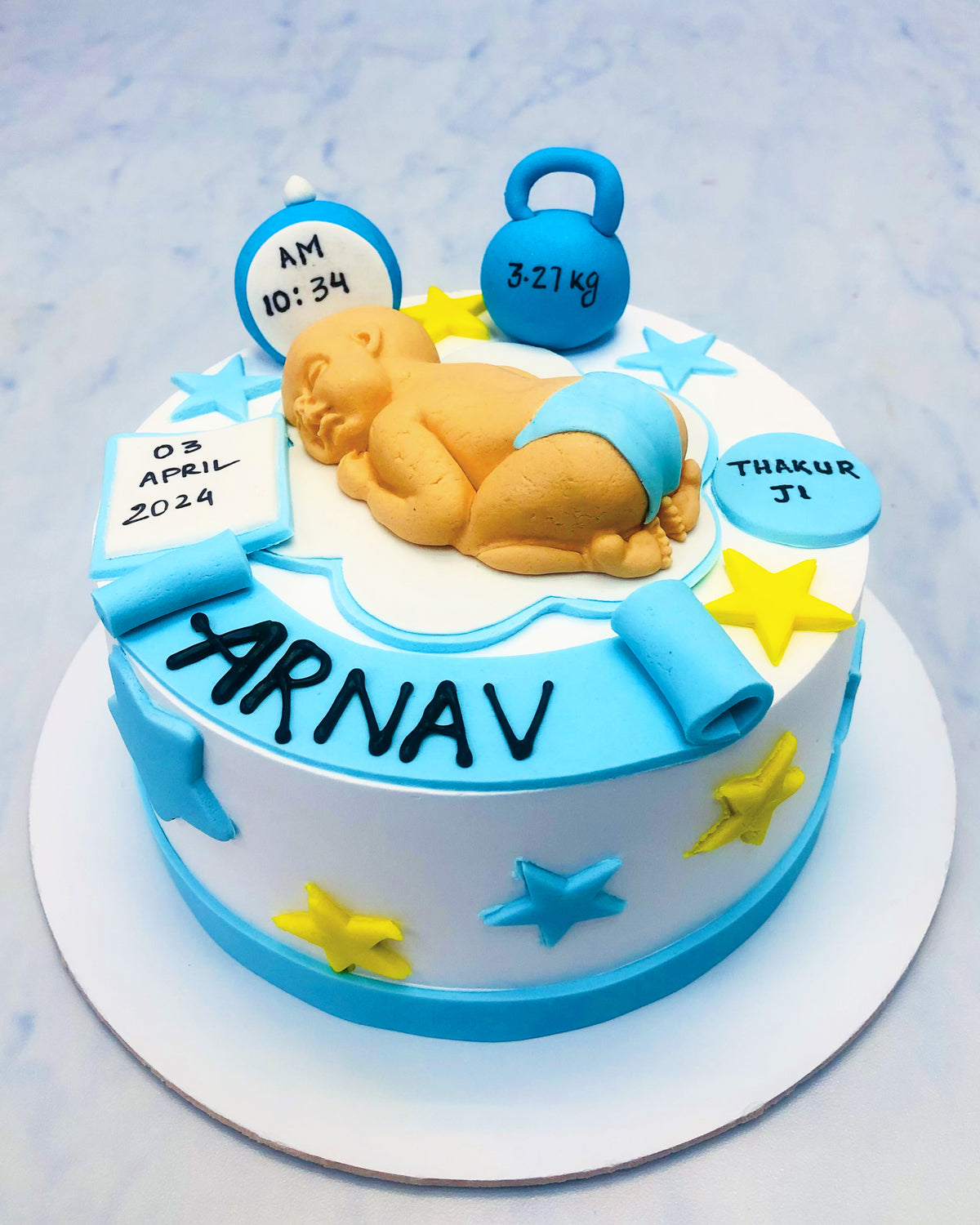 Baby Boy Birth Showing Cake