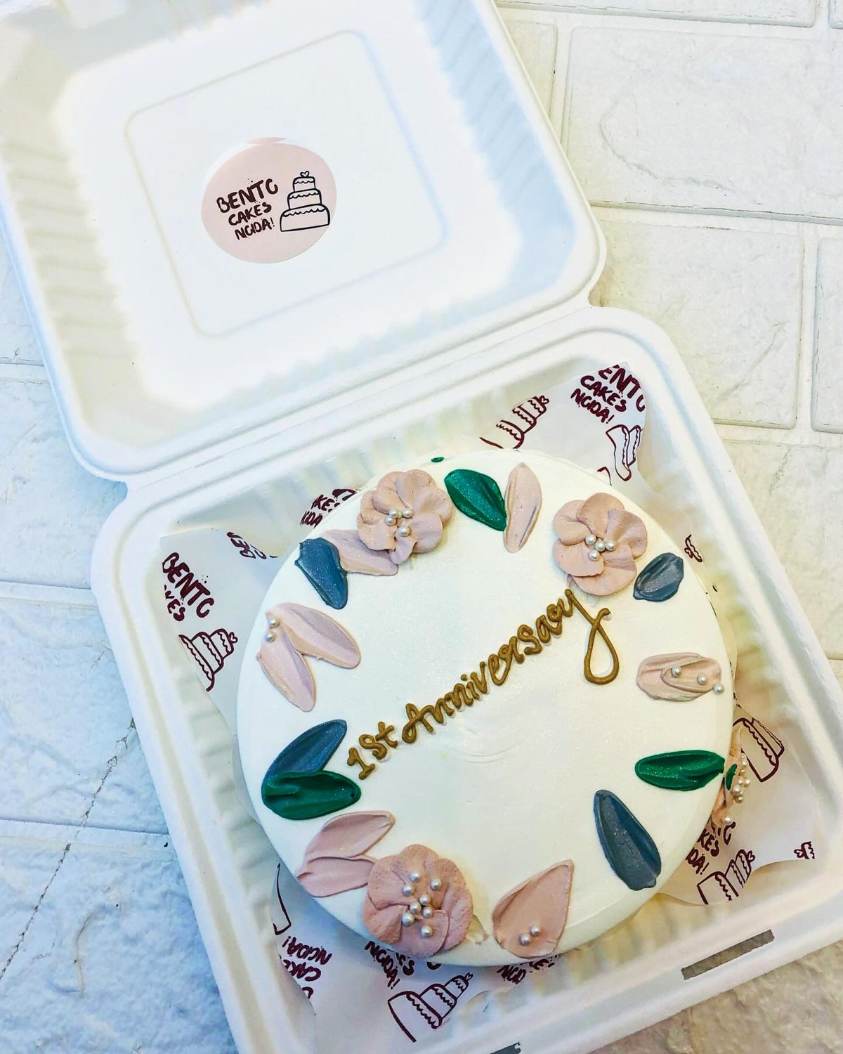 Aesthetic Floral Theme Bento Cake