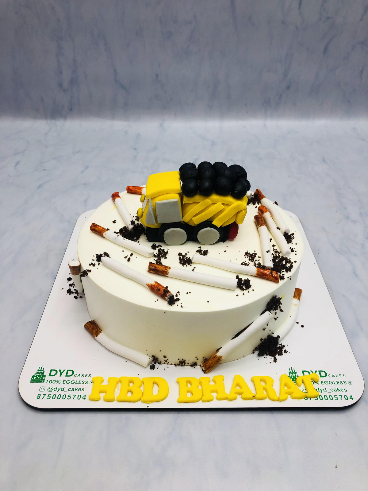 Cigarette Theme White Cake