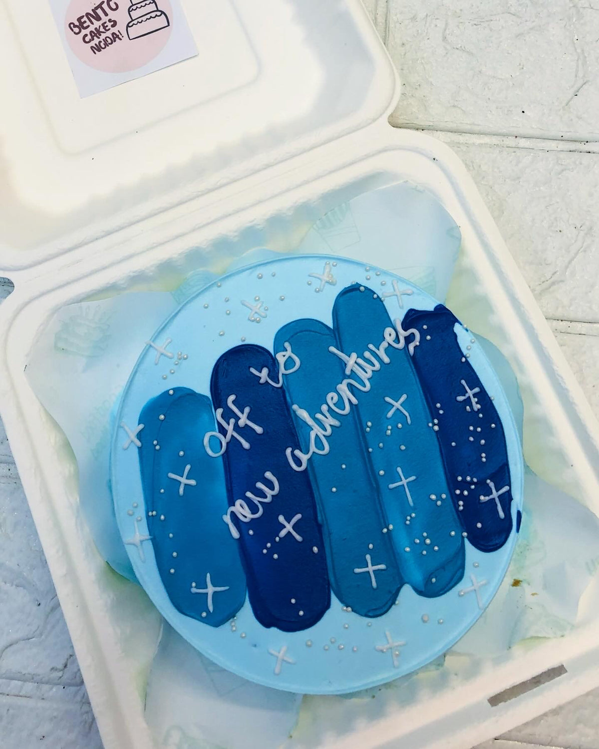 Light Blue Bento Cake