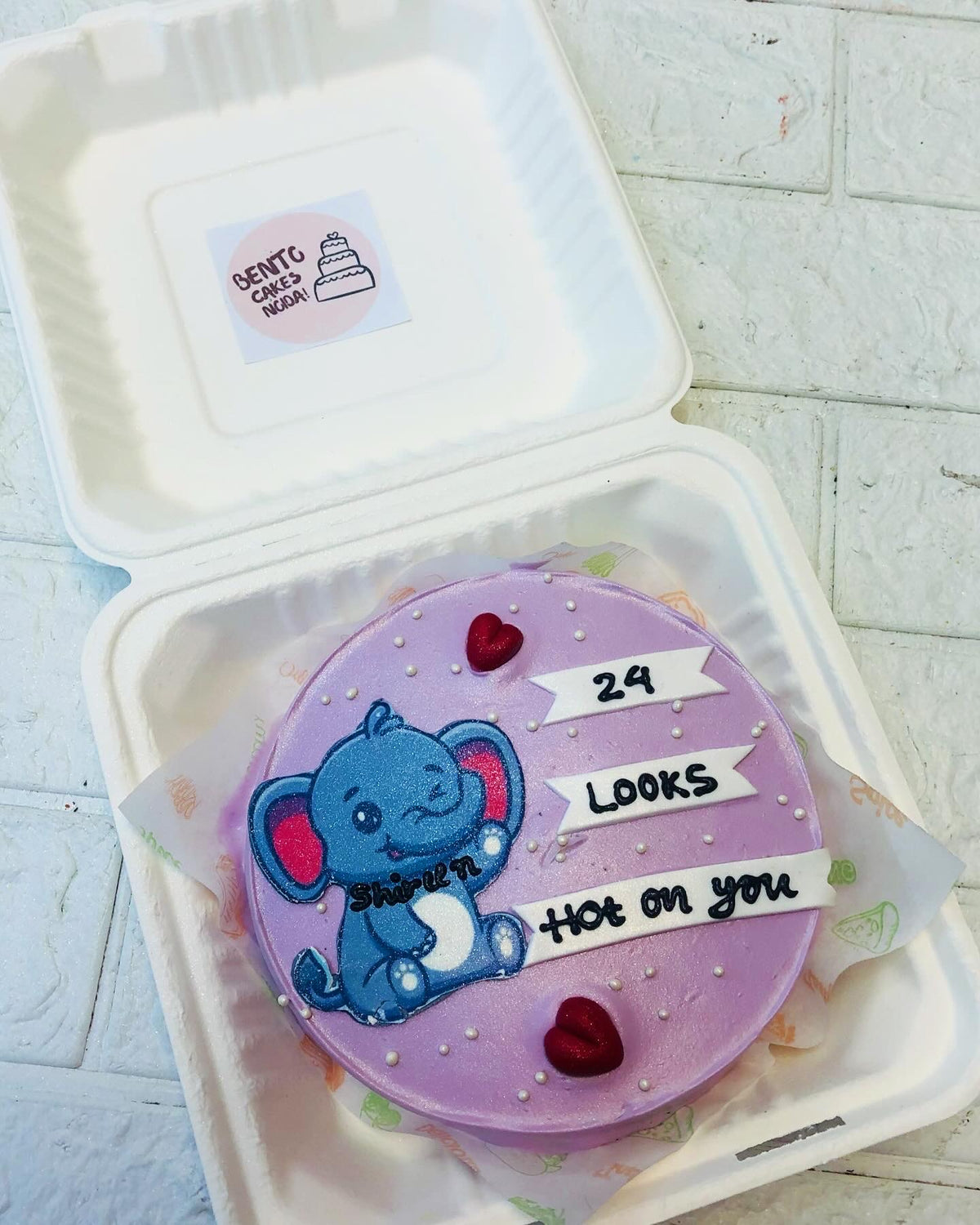 Baby Elephant B'day Bento Cake