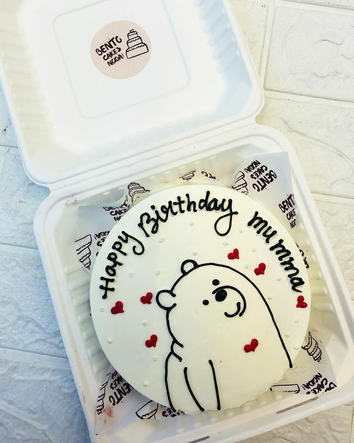 Cute Bear Theme Bento Cake