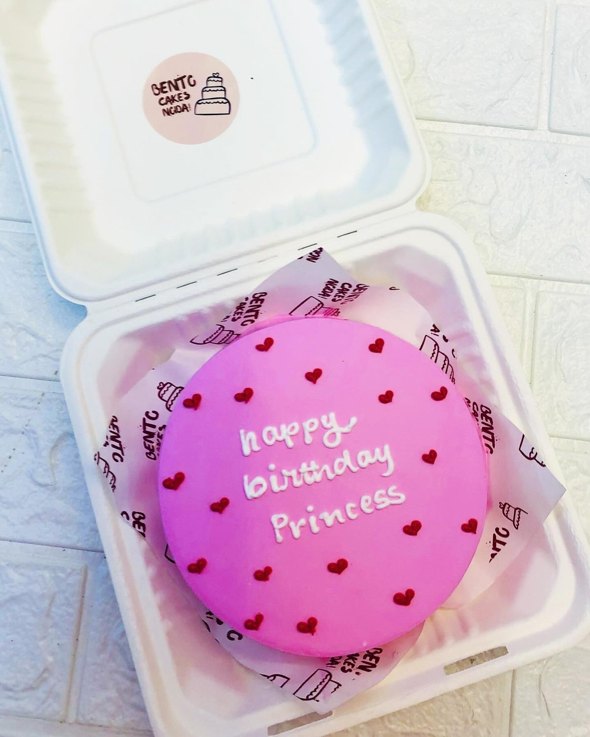 Princess Theme Pink Bento Cake