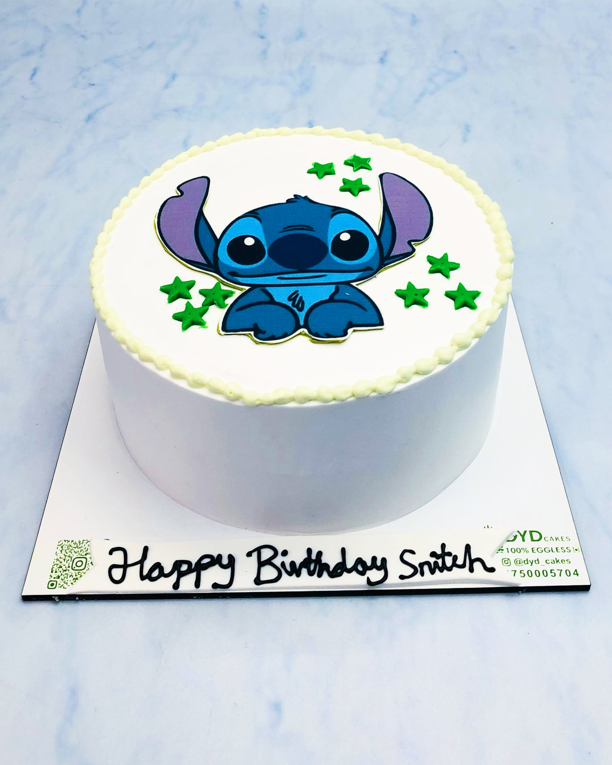 Blue Anime Theme White Cake