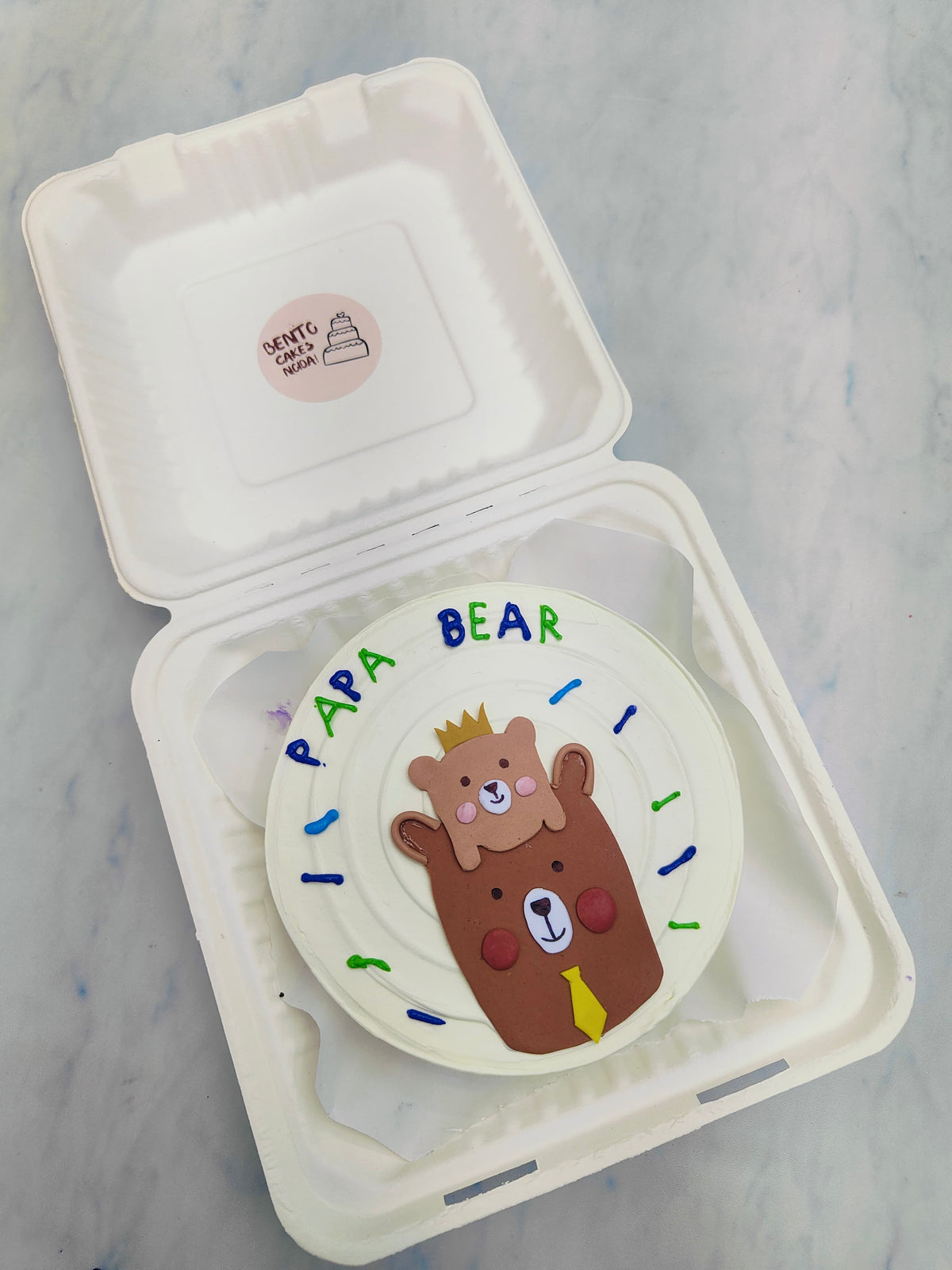 Papa Bear Theme Cute Bento Cake