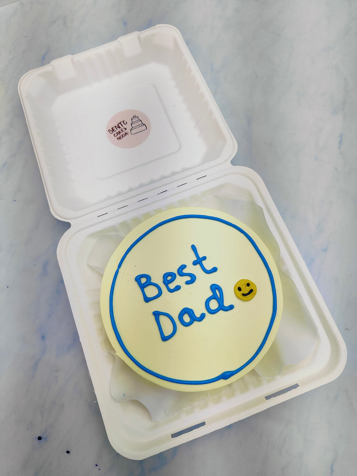 Best Dad Theme White Bento Cake