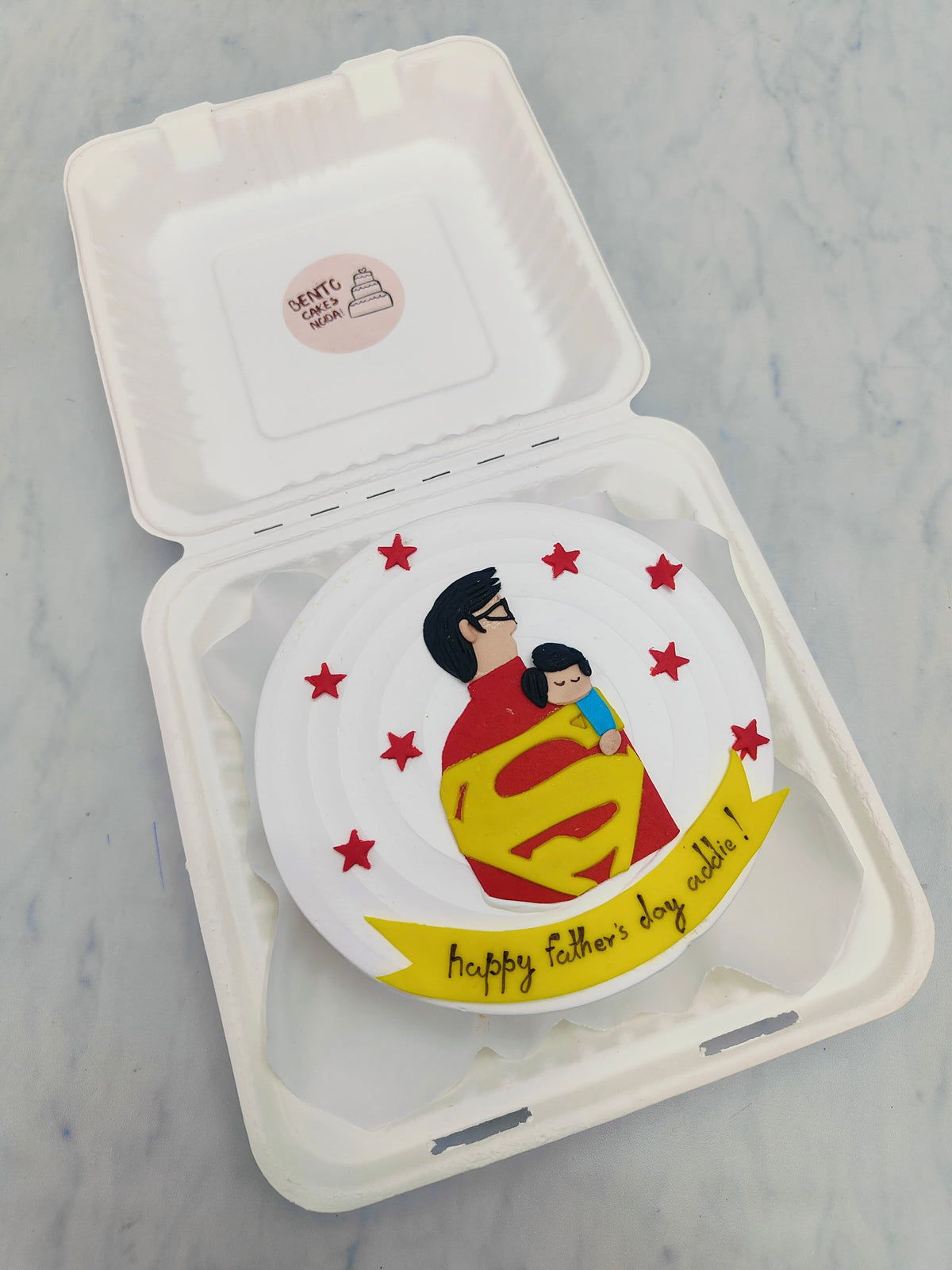 Superman Theme Fathers Day Bento Cake