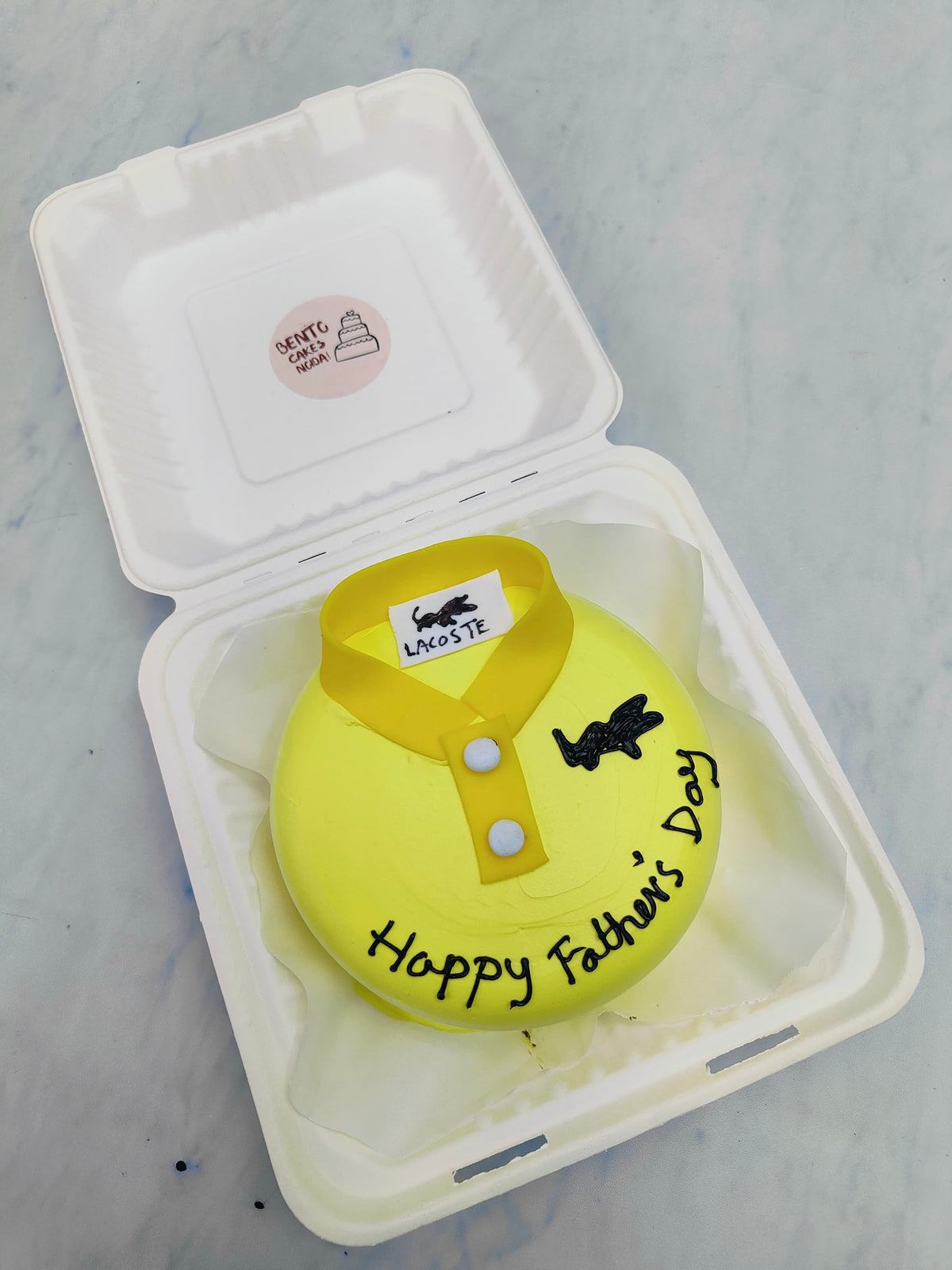 Fathers Day Theme Yellow Bento Cake