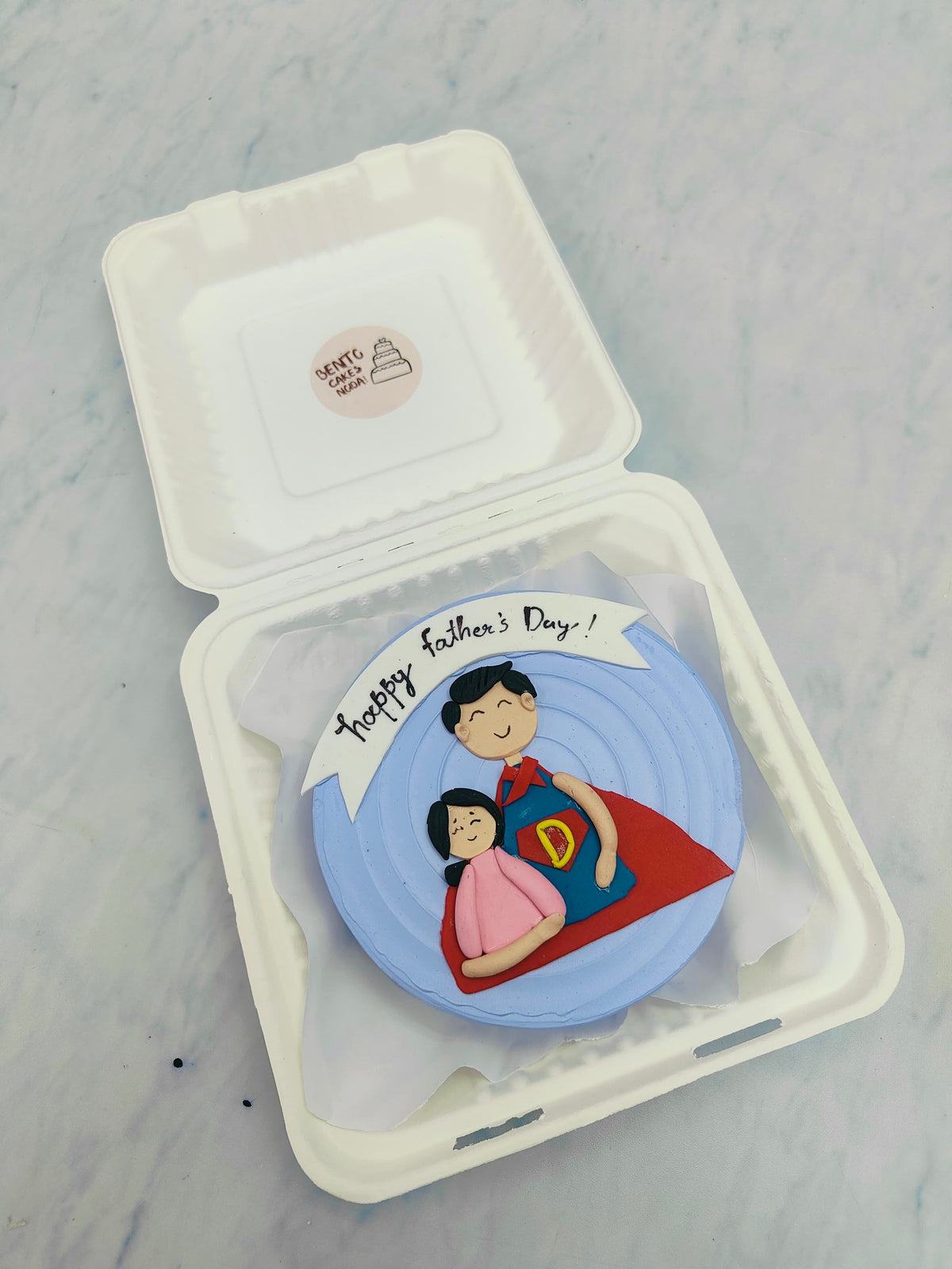 Superman Theme Fathers Day Bento Cake 2