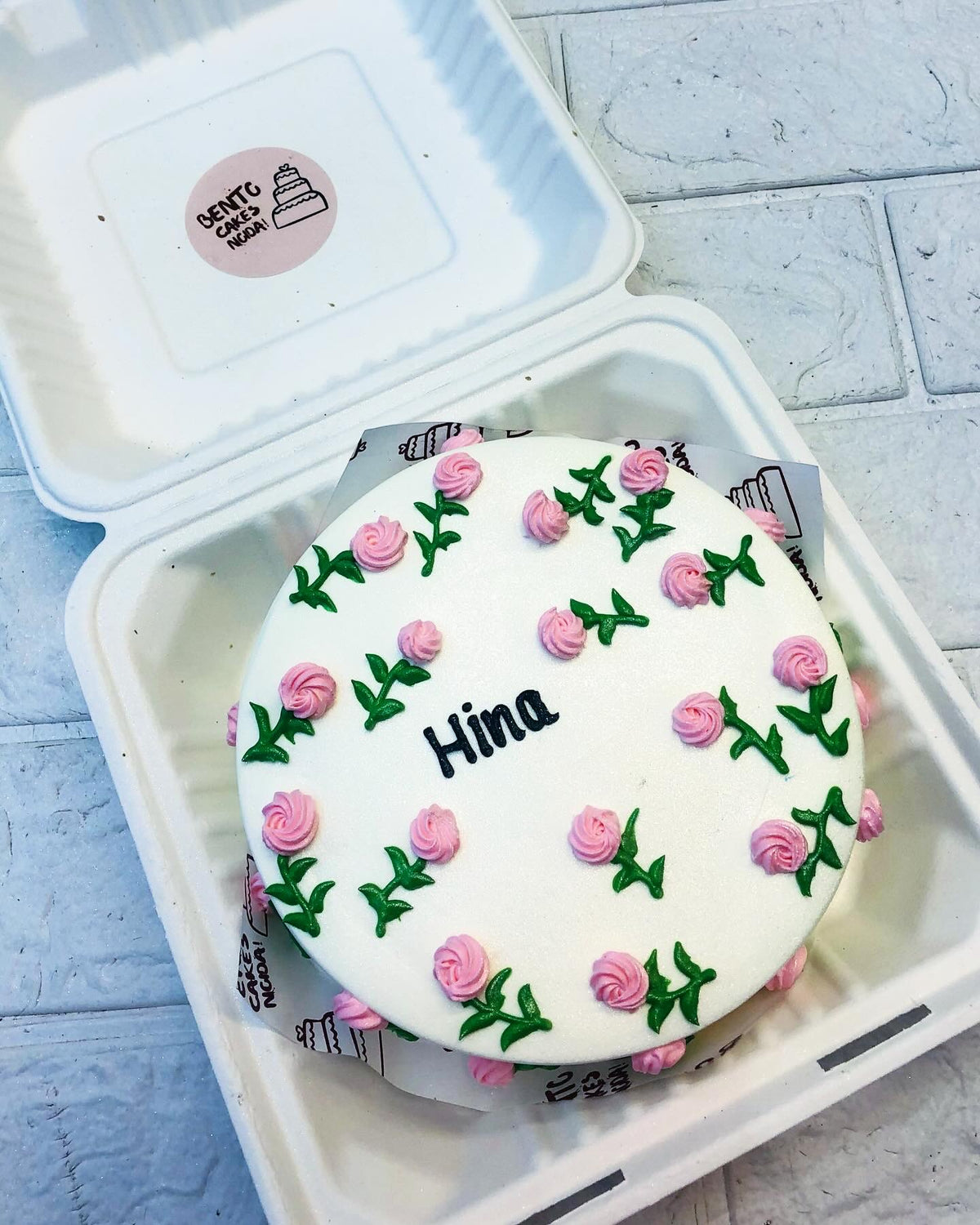 Pink Rose Theme Bento Cake