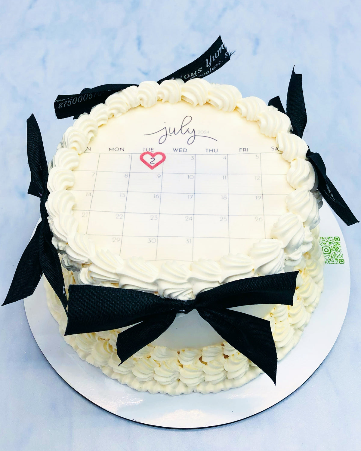 Calendar Theme White Fire Cake