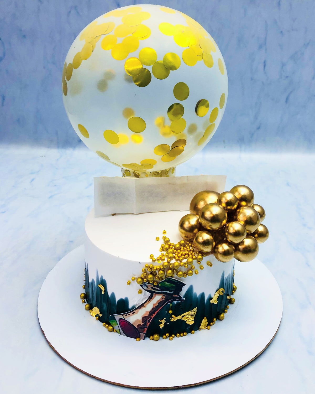 Golden Balls Secret Message Cake