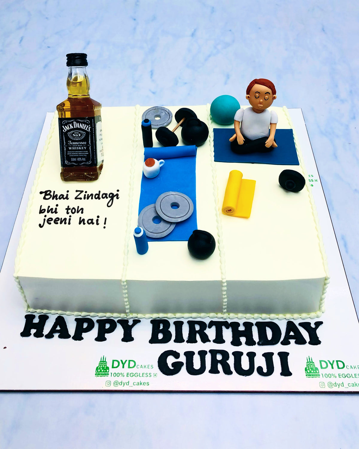 Gym Trainer Birthday Cake with Alcohol