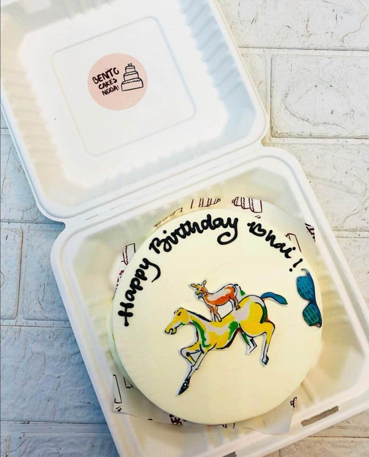 Donkey On Horse Theme Bento Cake