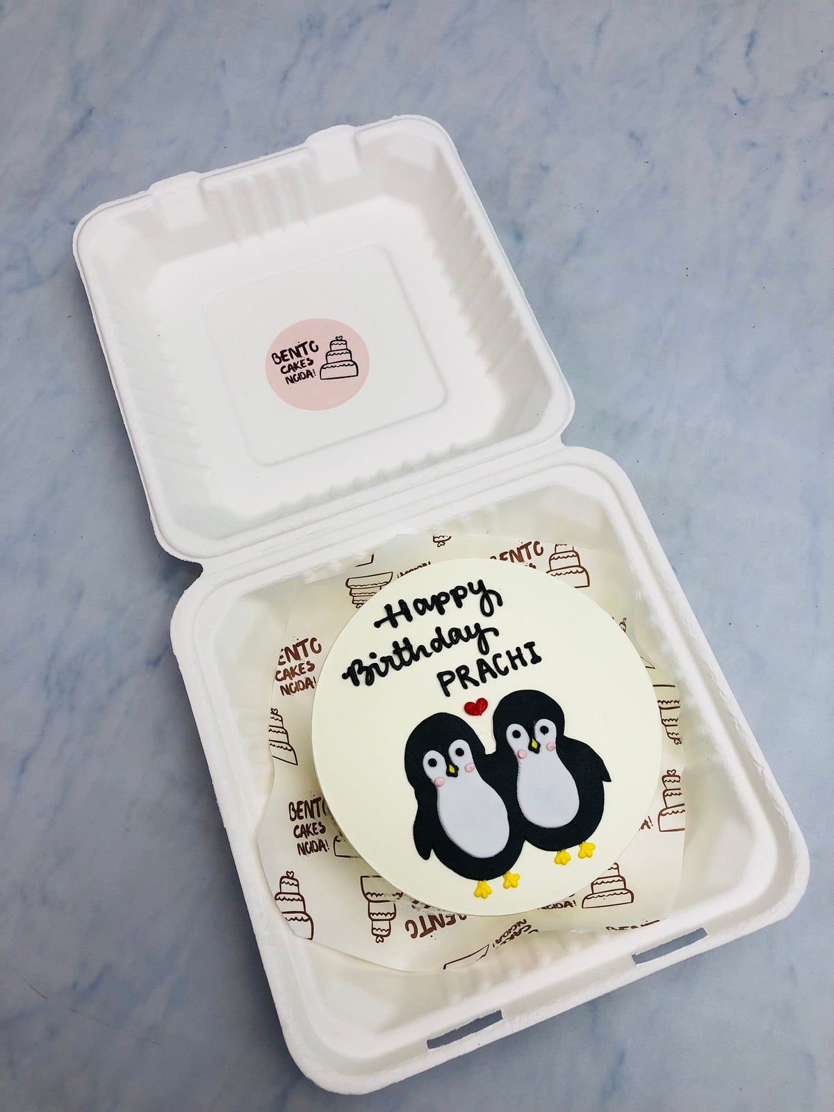 Little Penguins Theme Bento Cake