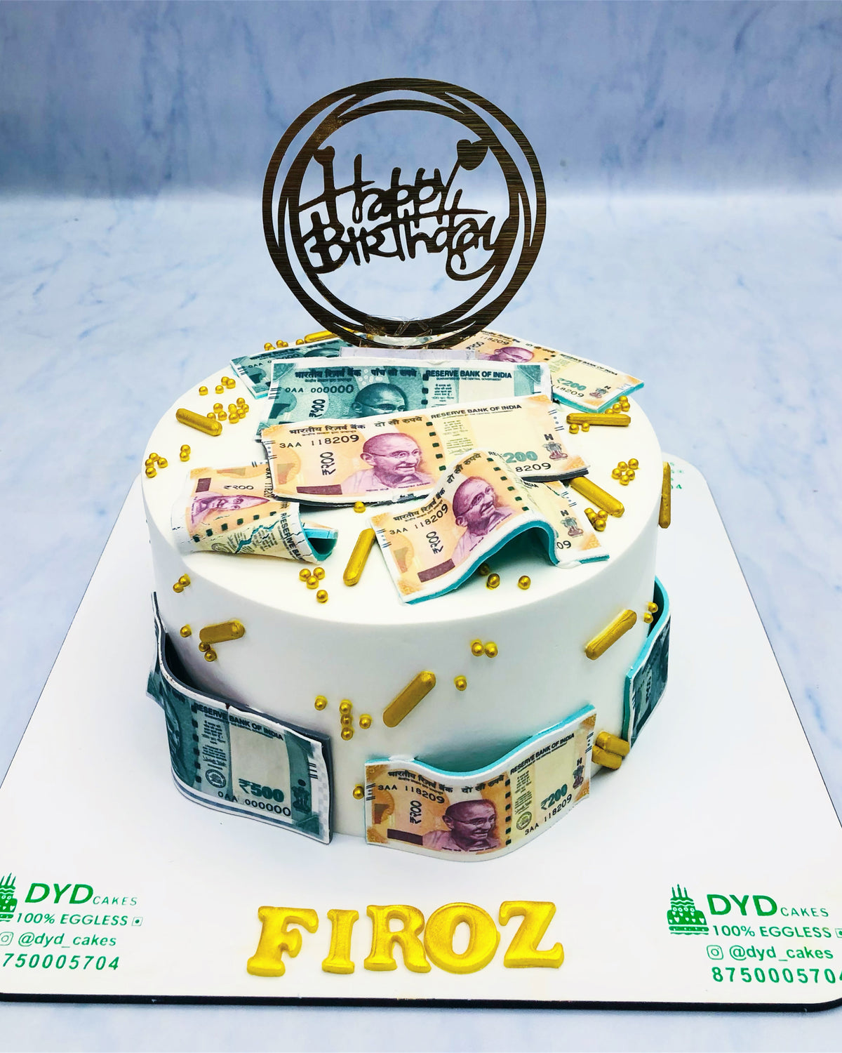 Money Theme Fondant Cake