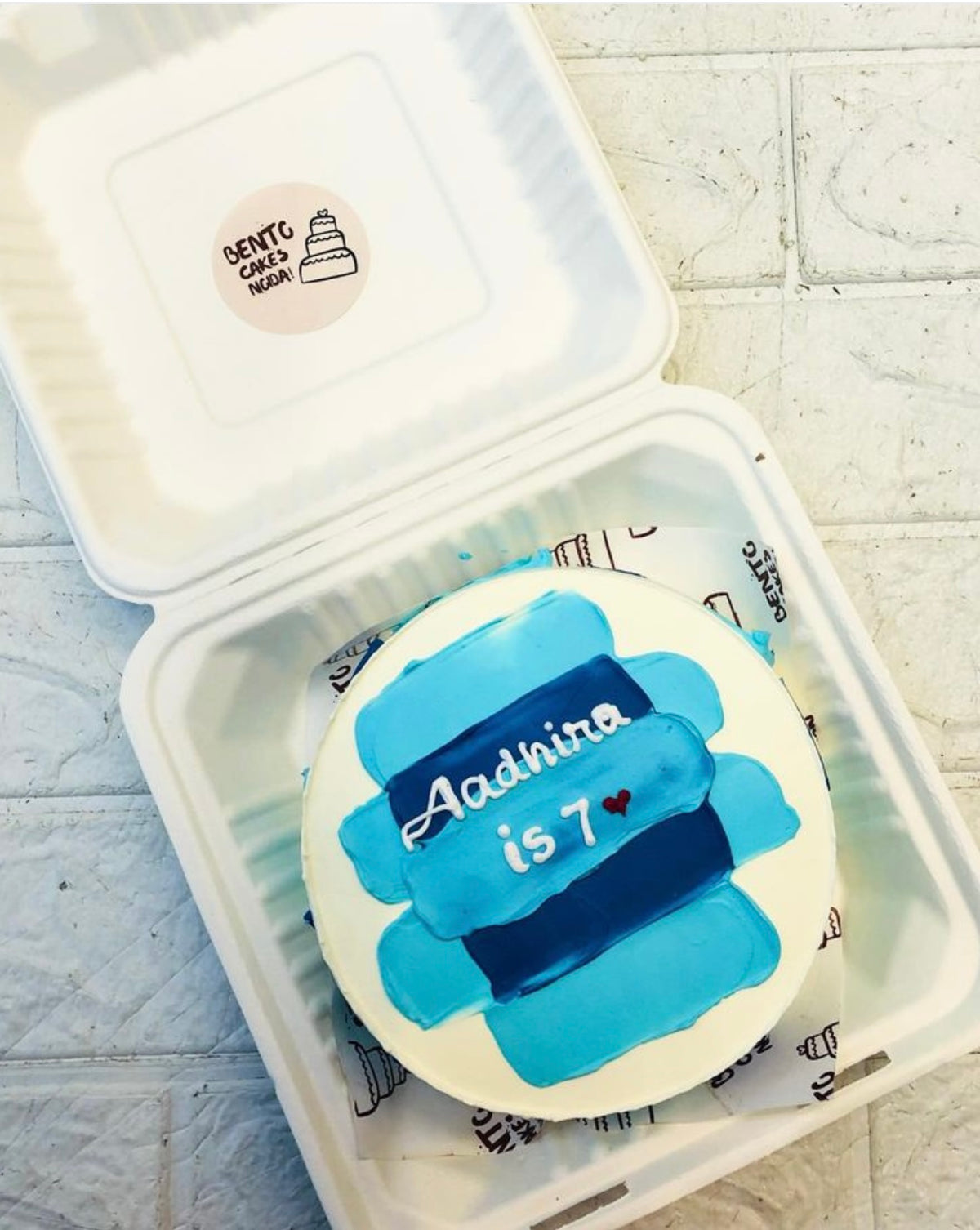 Blue Shades Off-white Bento Cake