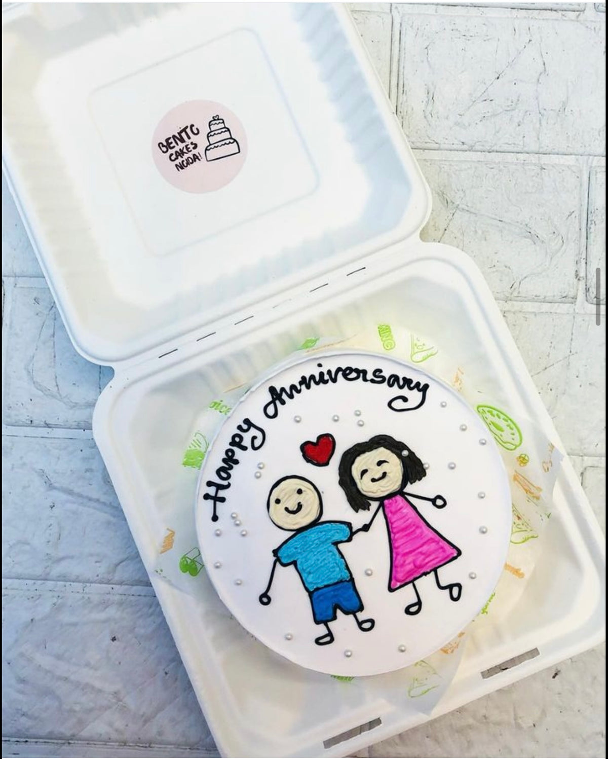 Cartoon Couple Theme Anniversary Bento