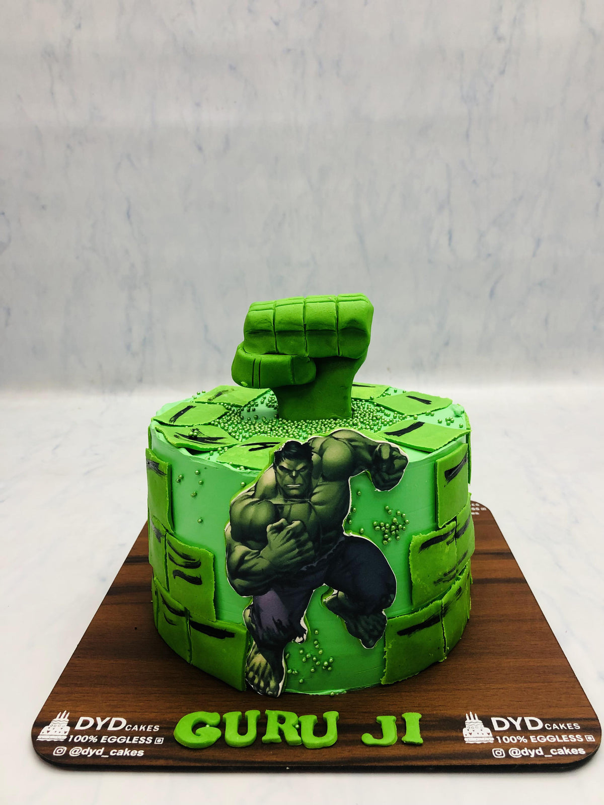 Hulk Theme Green Cake