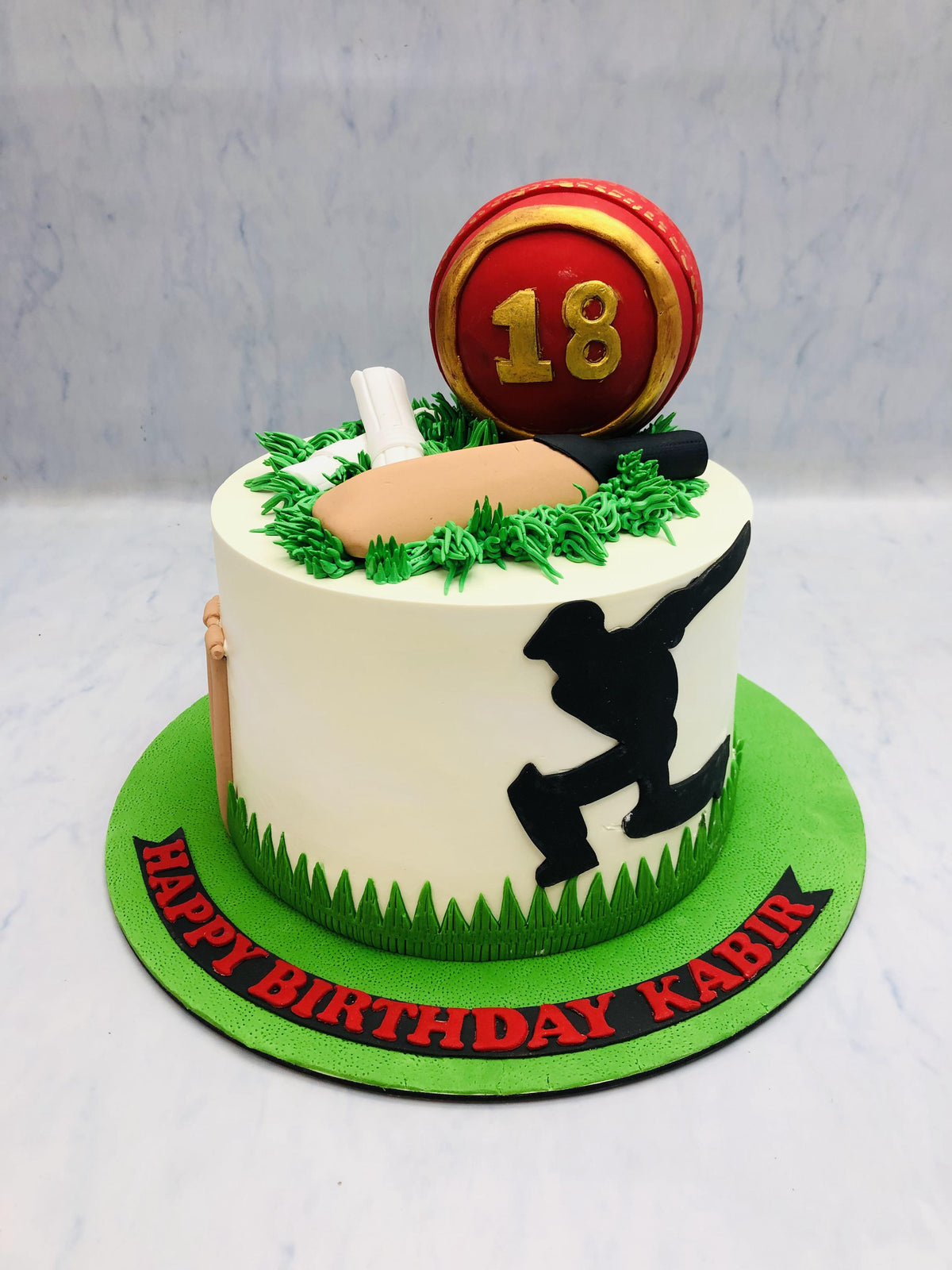 Cricket Ball Theme Cake