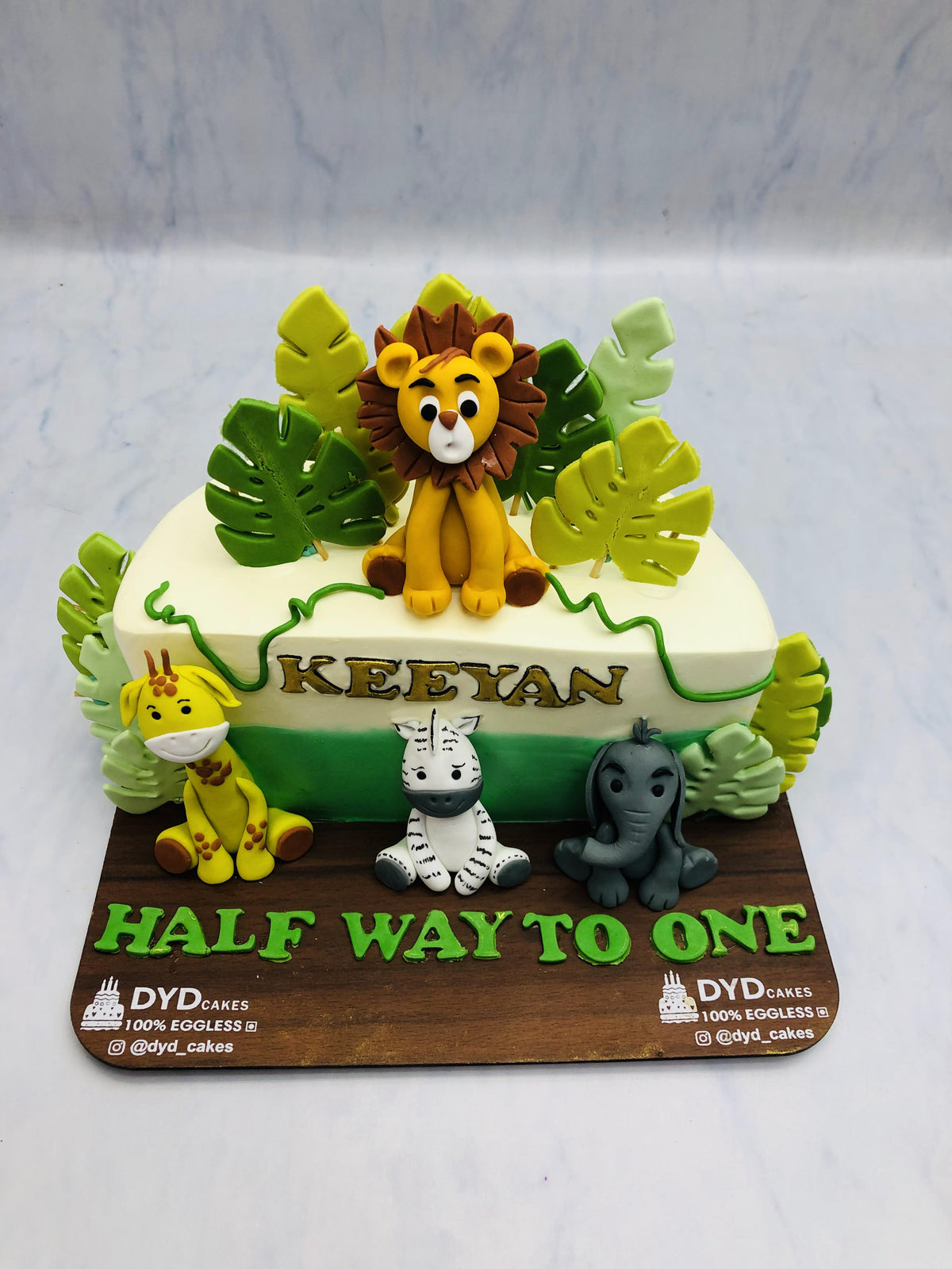 Jungle Theme Half Birthday Cake