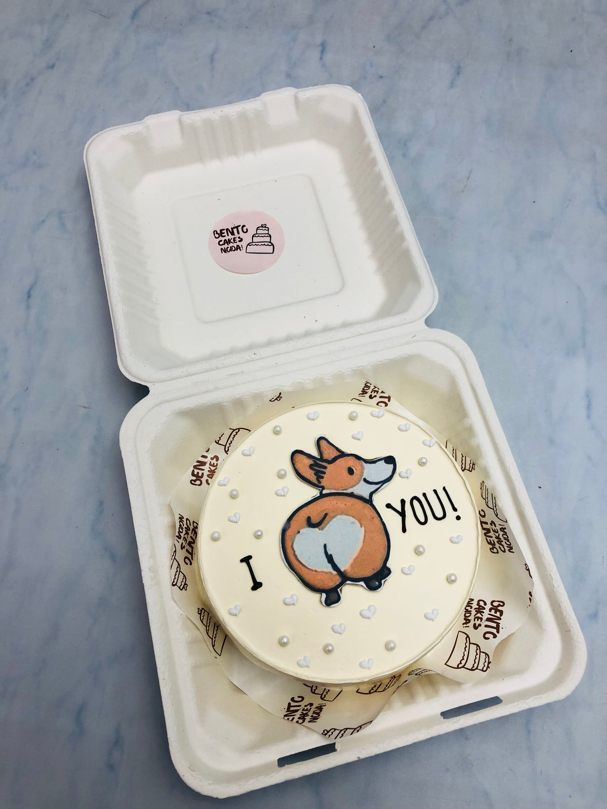 Cute Doggy Love Bento Cake