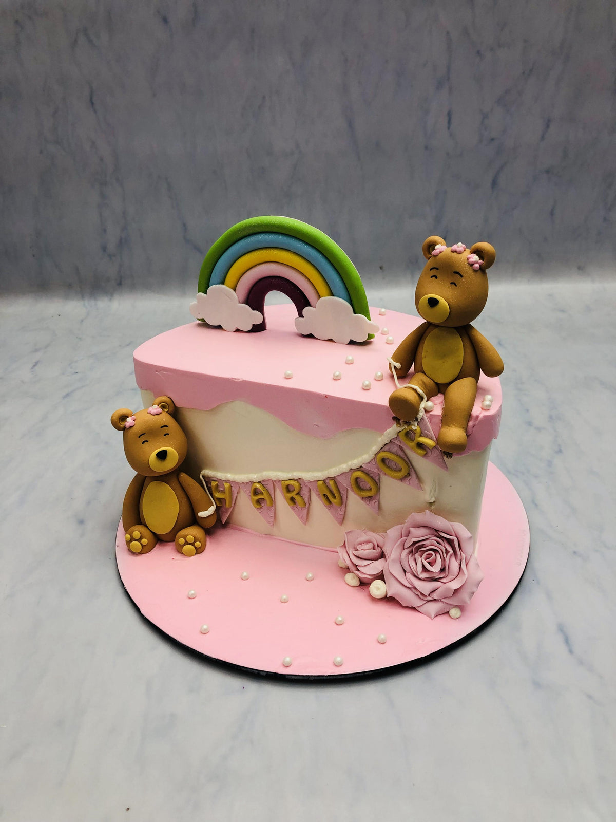 Bear Pink Half Cake