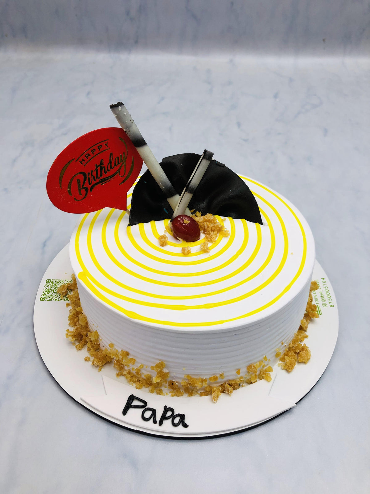 White Yellow Birthday Cake