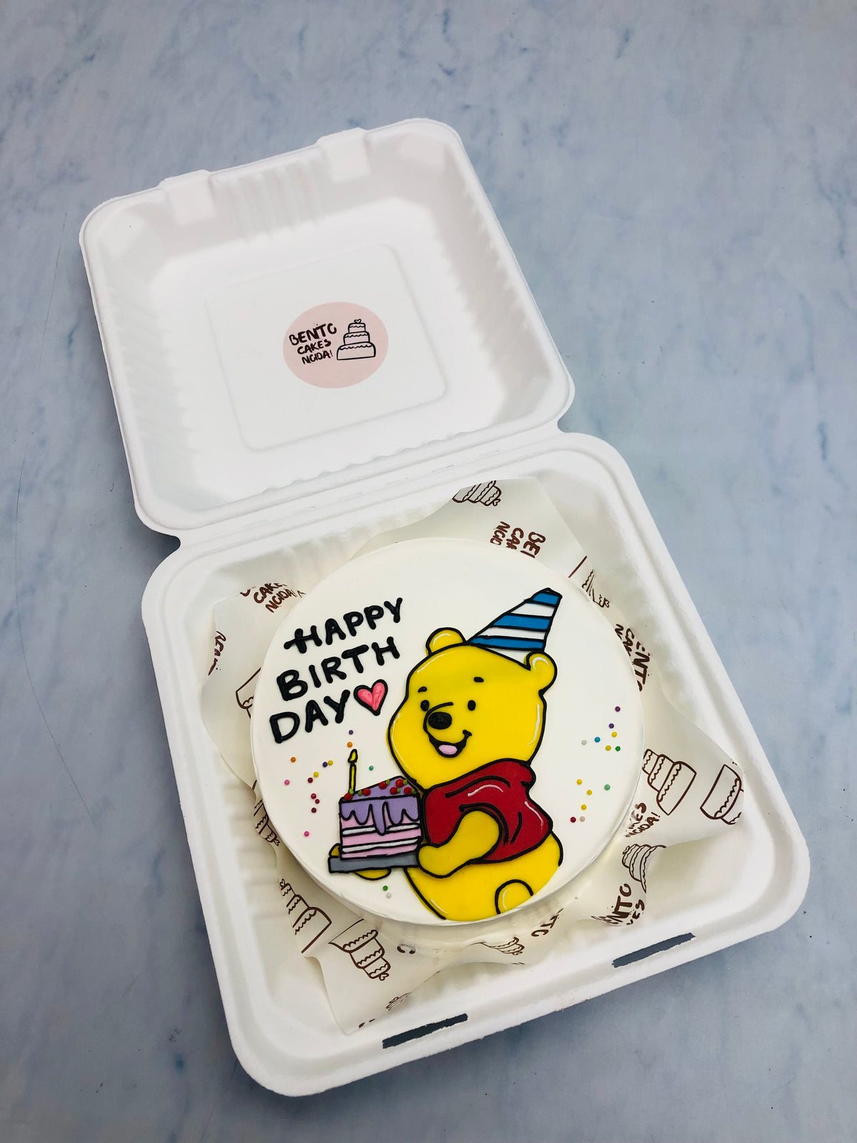 Winnie the Pooh Birthday Bento Cake