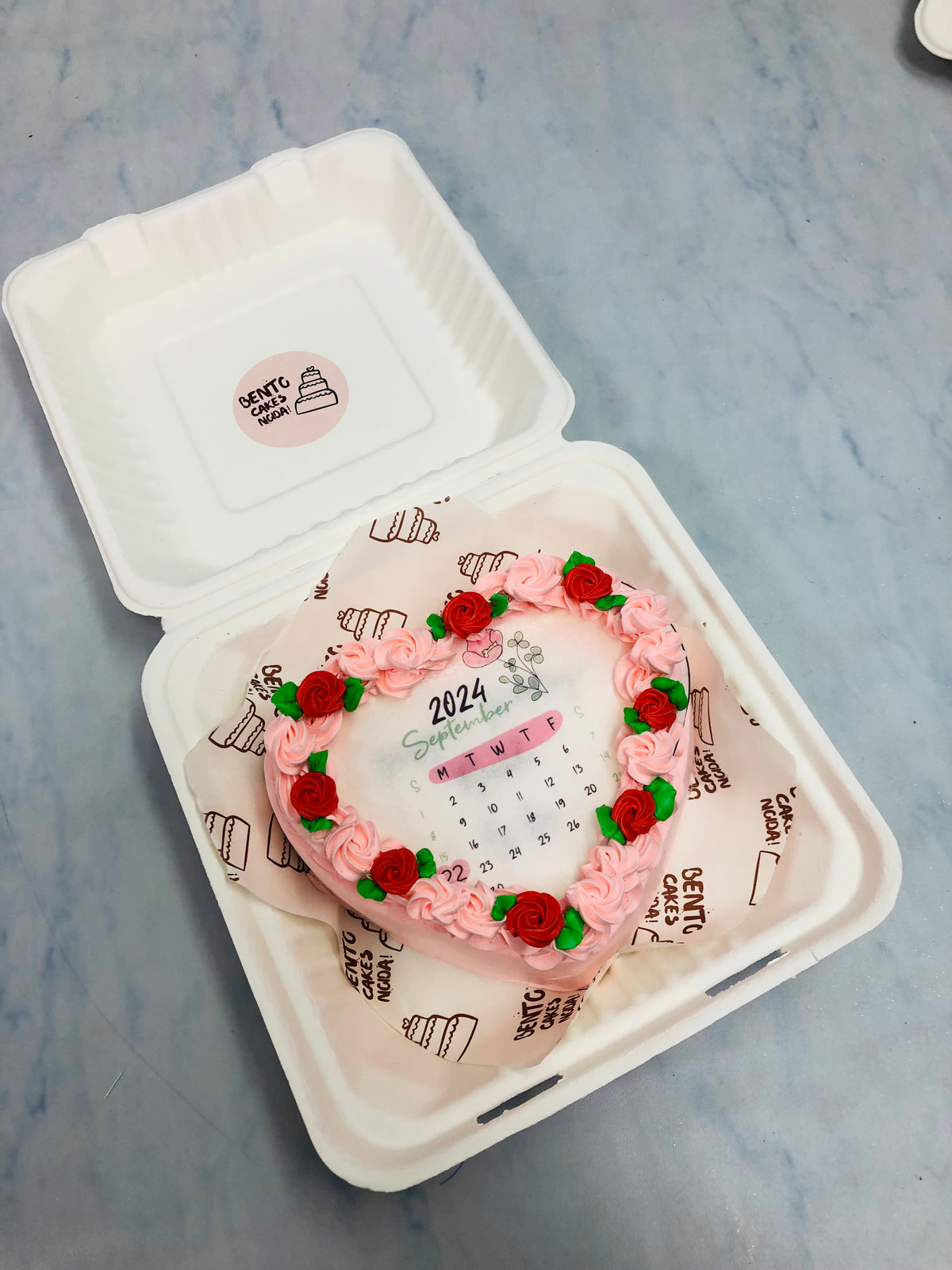 Elegant Roses Theme Fire Bento Cake