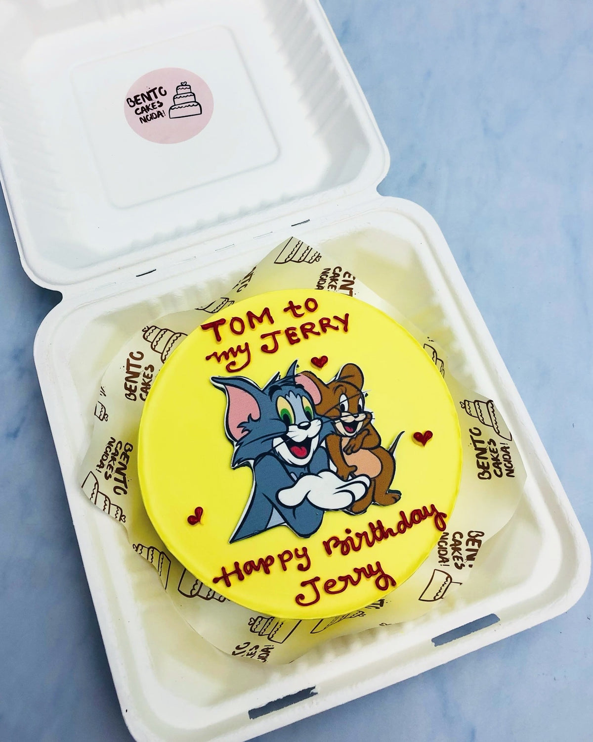 Tom & Jerry Yellow Bento Cake