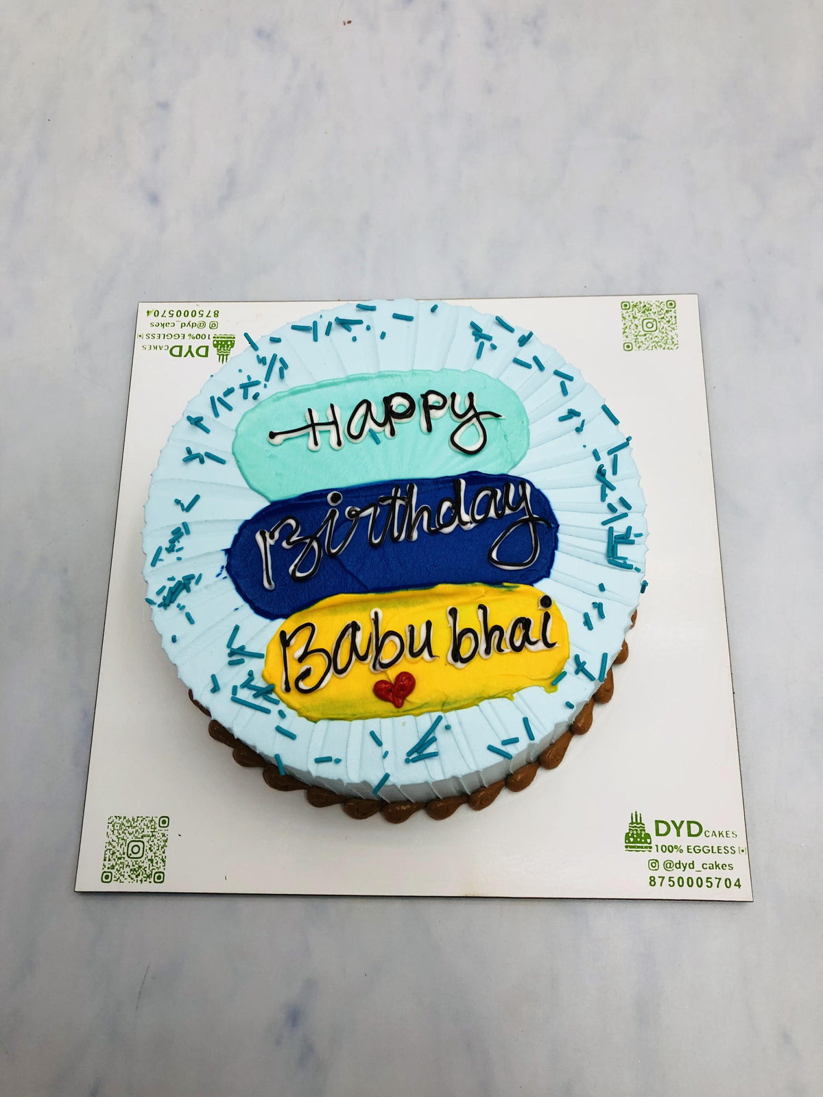 Light Blue Basic Birthday Cake