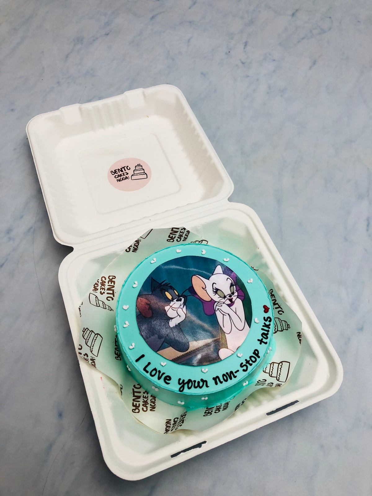 Tom & Jerry Pretty Blue Bento Cake